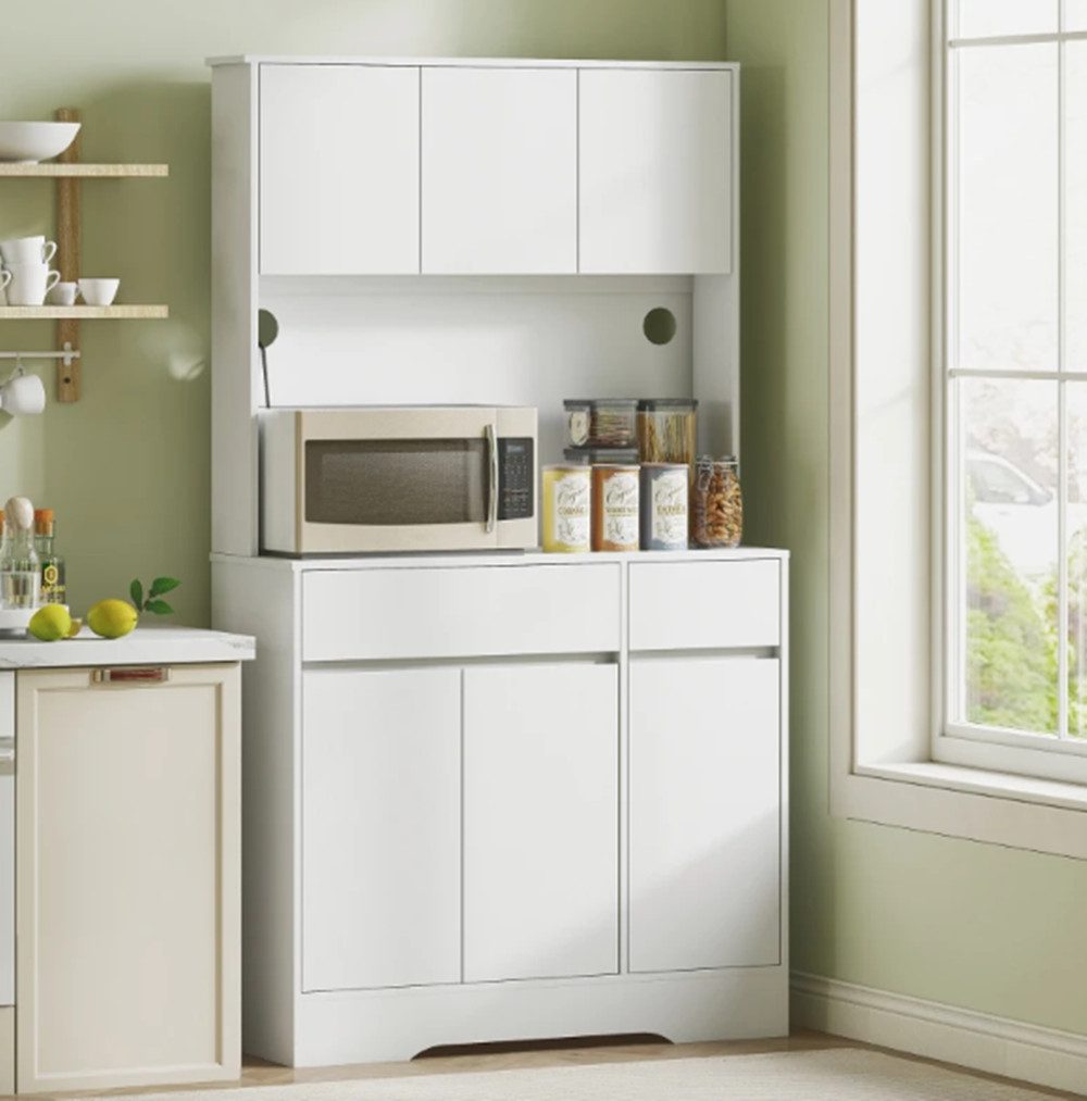 Schrank-Set Küchenschrank mit offener Arbeitsfläche, 6 Schranktüren