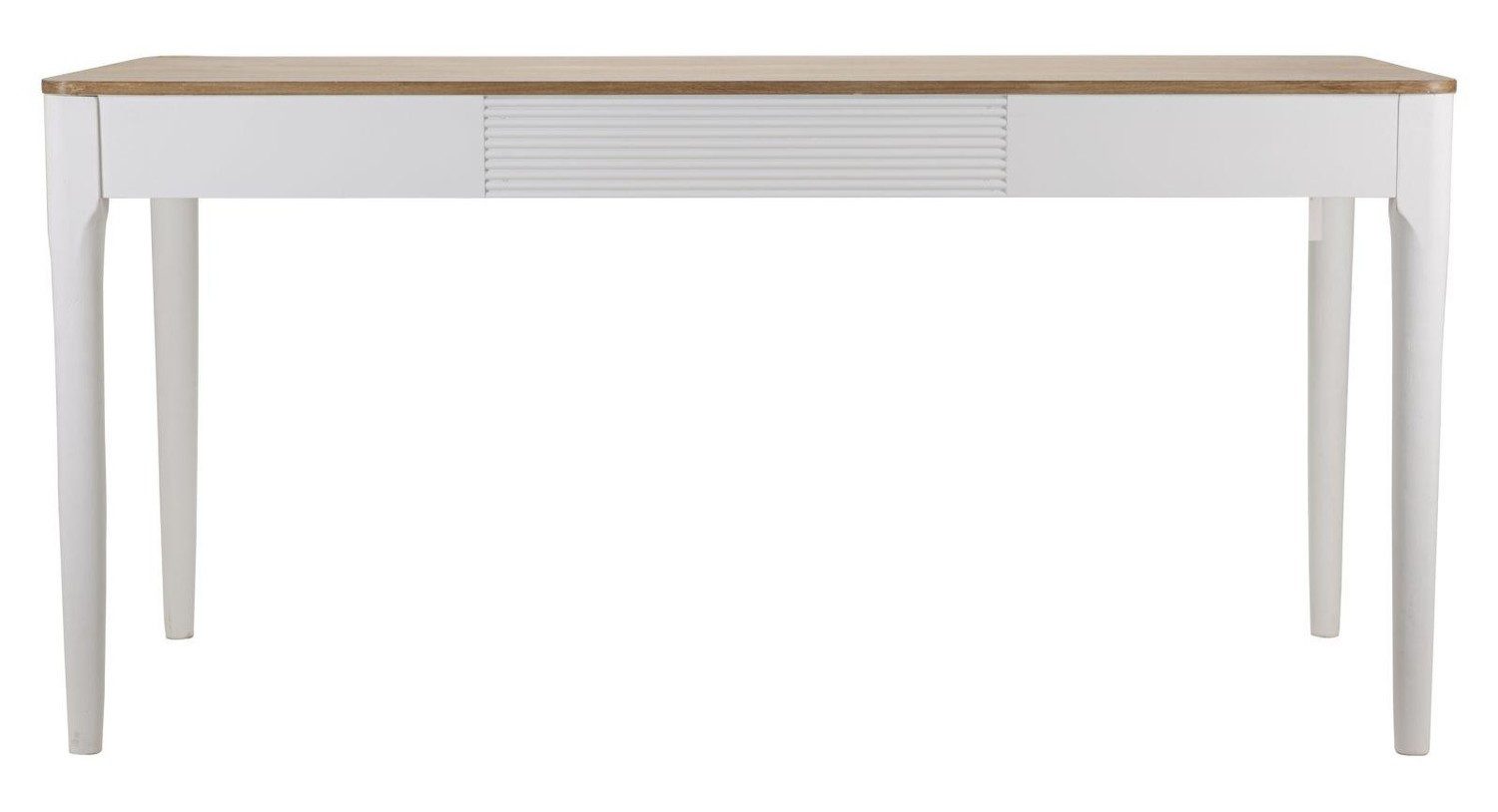 Natur24 Esstisch Tavolo Esstisch 180 x 60 x 80 cm Esche Pinie MDF Metall Weiß Braun