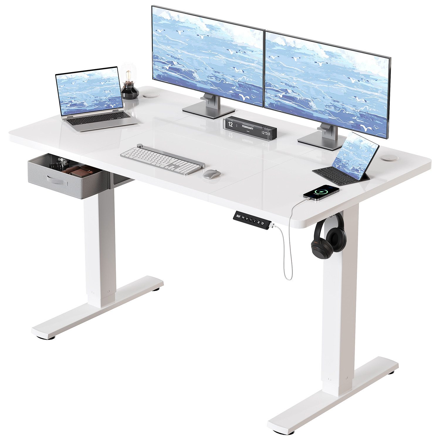 HOMALL Schreibtisch mit Memory-Funktion, höhenverstellbar, breitere Tischpl günstig online kaufen