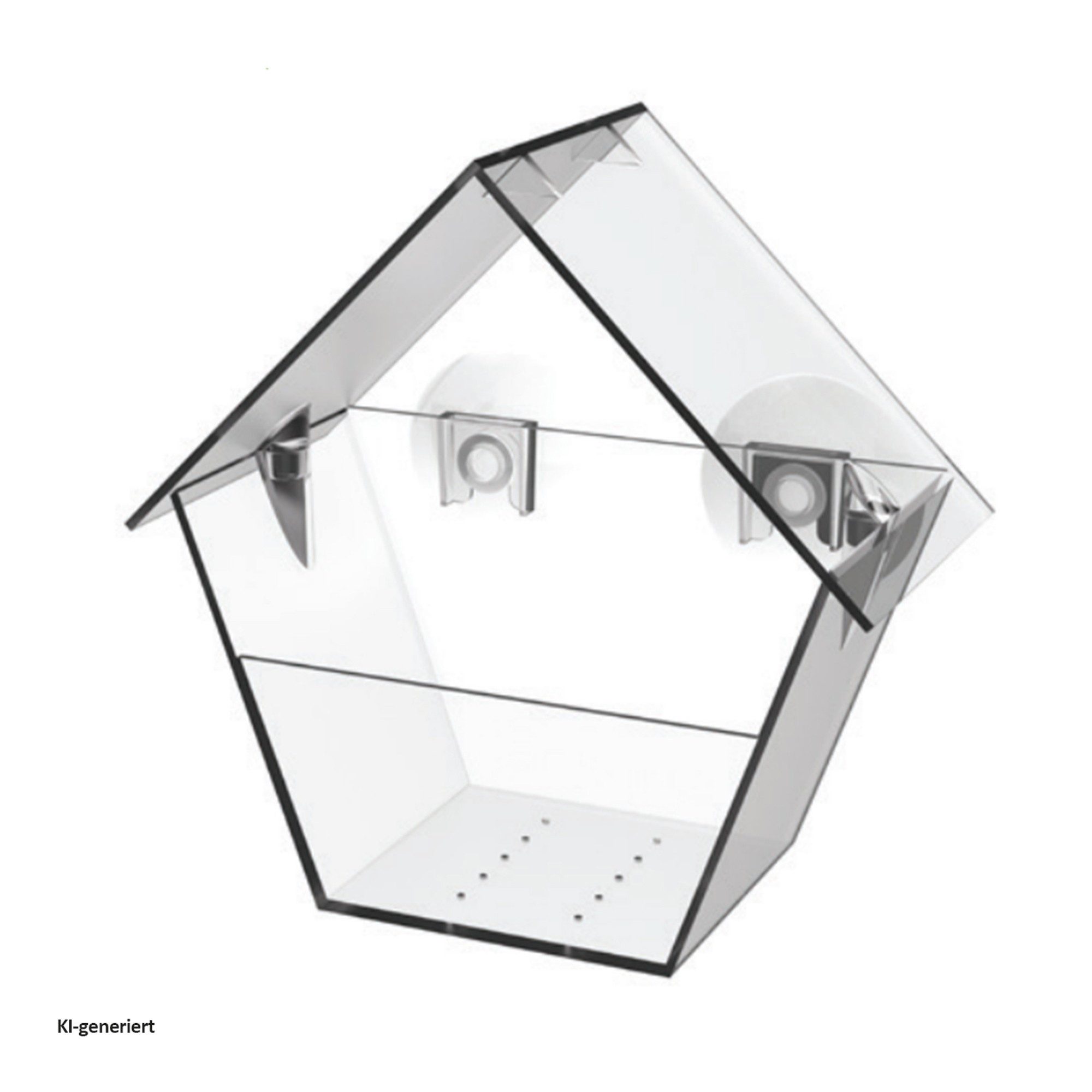 HTI-Living Futterspender Vogelfutterhaus Nessa transparent 1-teilig, Futterspender Kunststoff mit Saugnäpfen