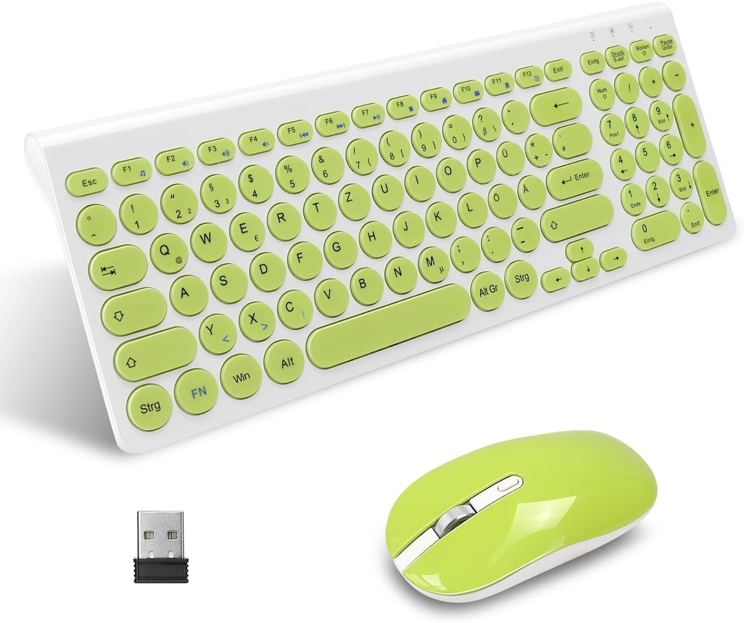 LeadsaiL Leise Tasten Tastatur- und Maus-Set, Kabelloses,Kompakte, langlebige Technologie für maximaleProduktivität