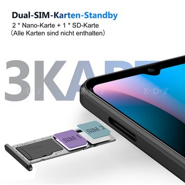 XGODY X18 4G Dual SIM Android10 Handy Quad Core, 3 in 1 Steckplatz Smartphone (16,00 cm/6.26 Zoll, 16 GB Speicherplatz, 8 MP Kamera, ohne Ladegerät, CPU MT6737A 1.3Ghz)
