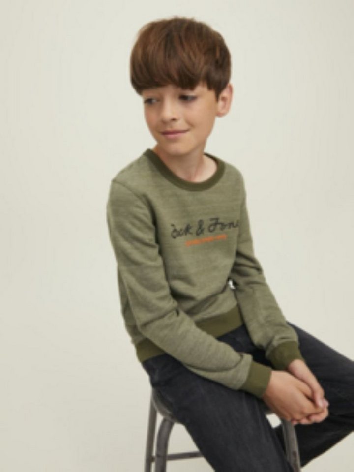 Jack & Jones Sweatshirt JCOBERG SWEAT CREW innen angeraut, Logodruck,  weiches Material, normaler Schnitt