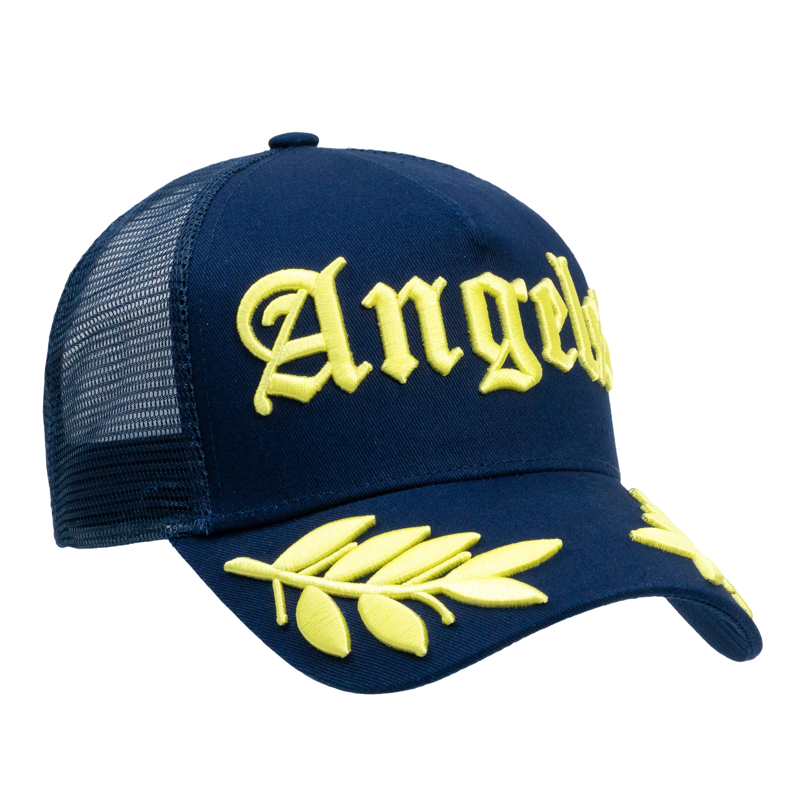 Chiccheria Brand Baseball Cap ANGELS Designed in LA Navy Blue - Gelb