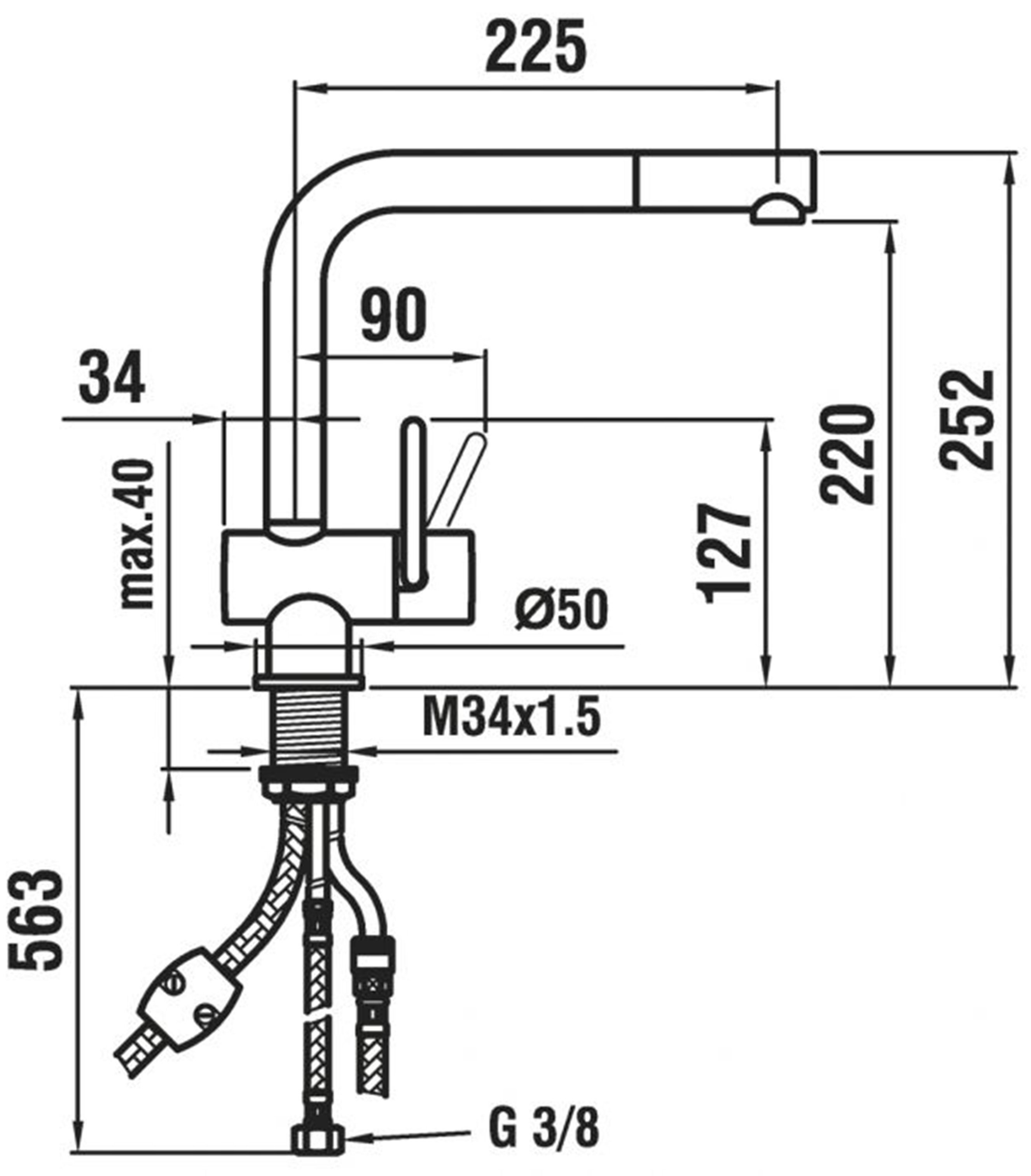 LAUFEN arwa Küchenarmatur LAUFEN ARWA Twin 9.89693.441.001 ESM-SB (1-St) Schweizer Markenprodukt, Küchenarmatur Edelstahl massiv