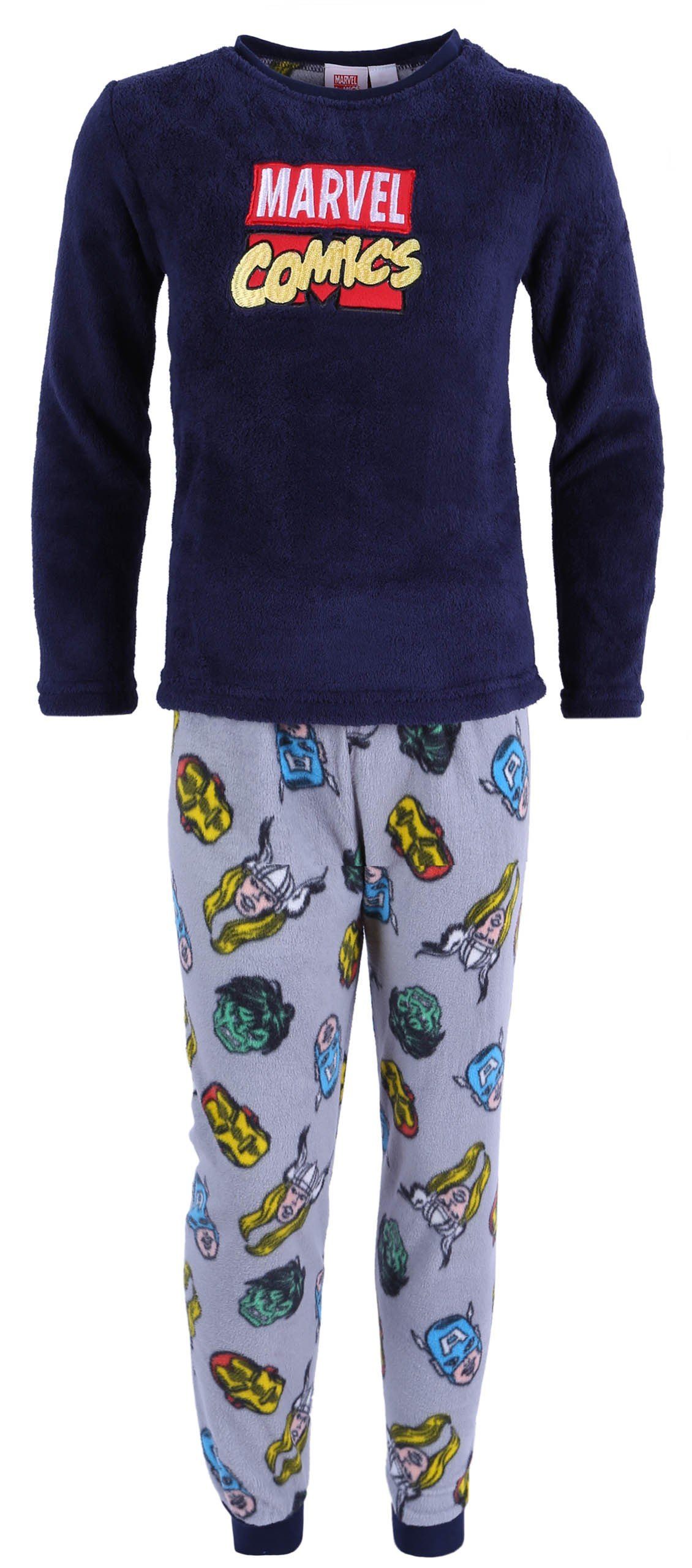 Sarcia.eu Schlafanzug Marineblauer-grauer Pyjama MARVEL COMICS 7-8 Jahre,128