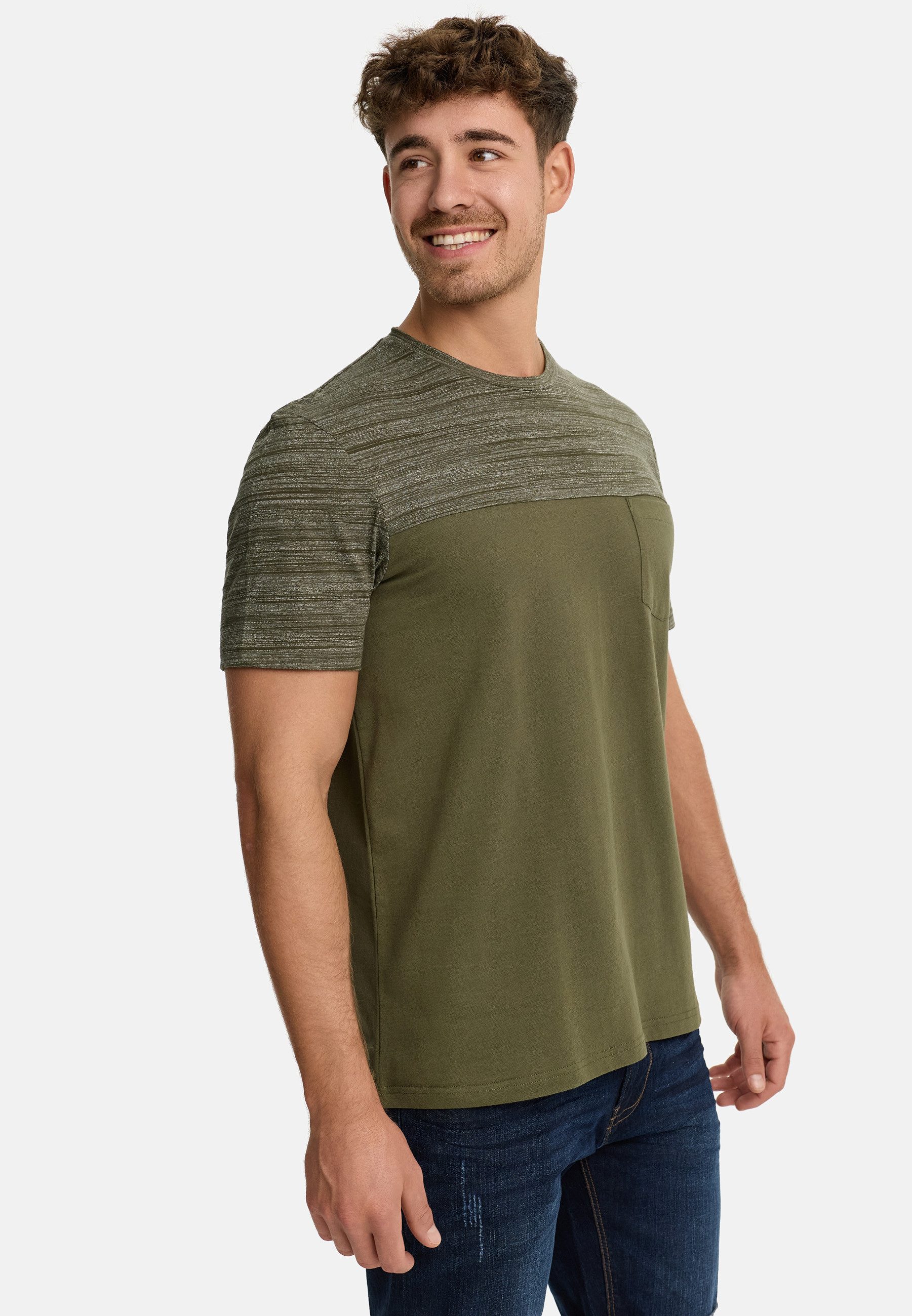 Indicode T-Shirt Herren INSprings Shirt Tee Herrenshirt mit dezenter Brusttasche aus angenehmem Material