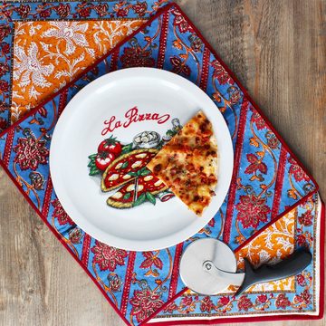 MamboCat Pizzateller 6er Set La Pizza Pizzateller Ø30,5cm 6 Personen XL-Teller Pizza-Dekor