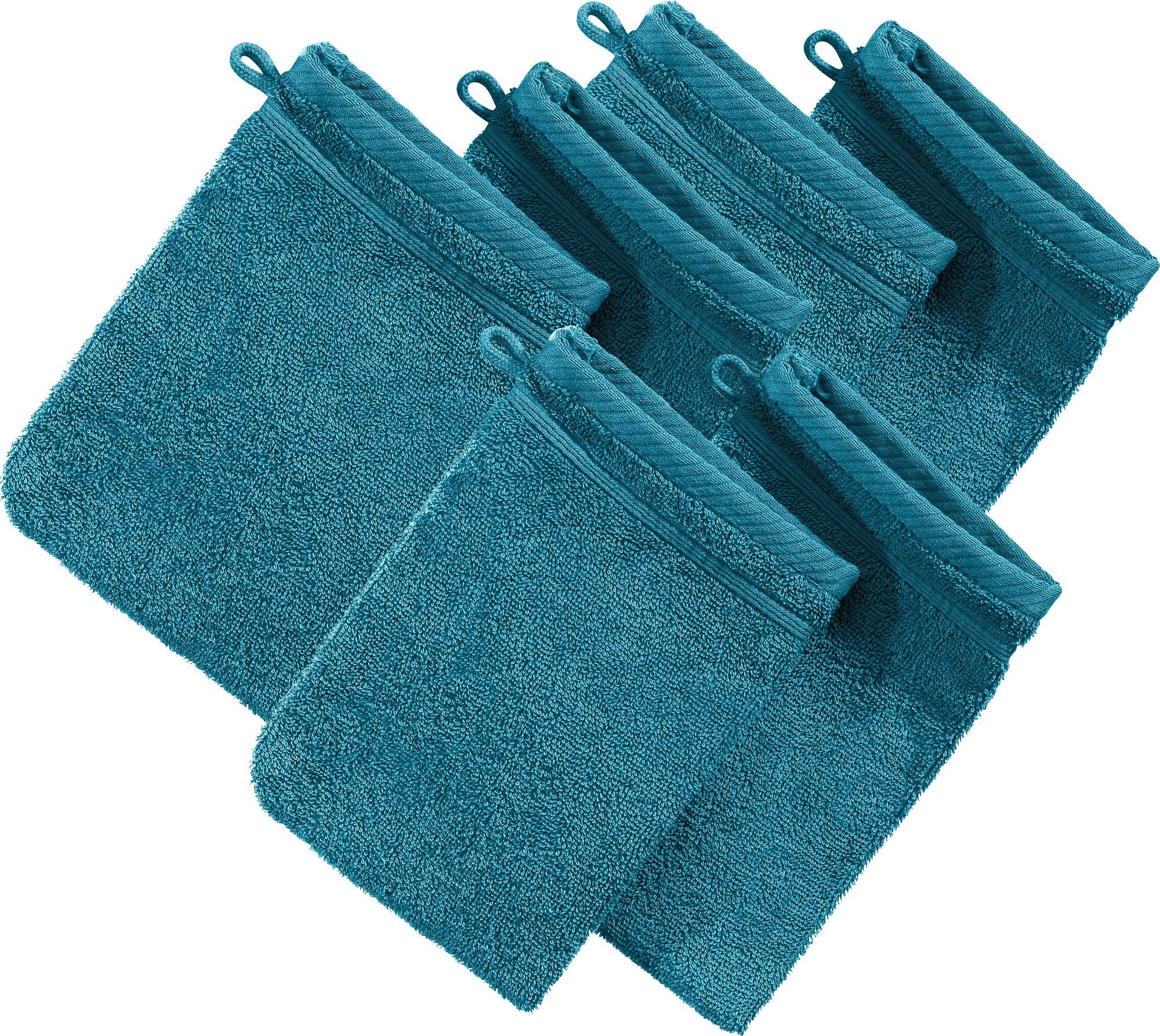 Erwin Müller Waschhandschuh Waschhandschuh "Heidelberg" 6er-Pack, Frottier, Walk-Frottier Uni