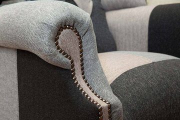 JVmoebel Ohrensessel, Ohrensessel Chesterfield Klassisch Design Sessel Textil Wohnzimmer