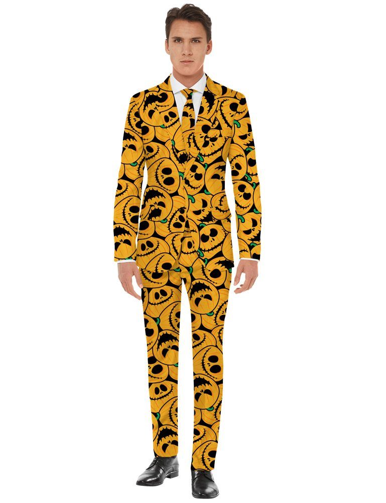 CHAKS Kostüm Halloween Designer Anzug 'Pumpkin' 3-tlg. - Herren