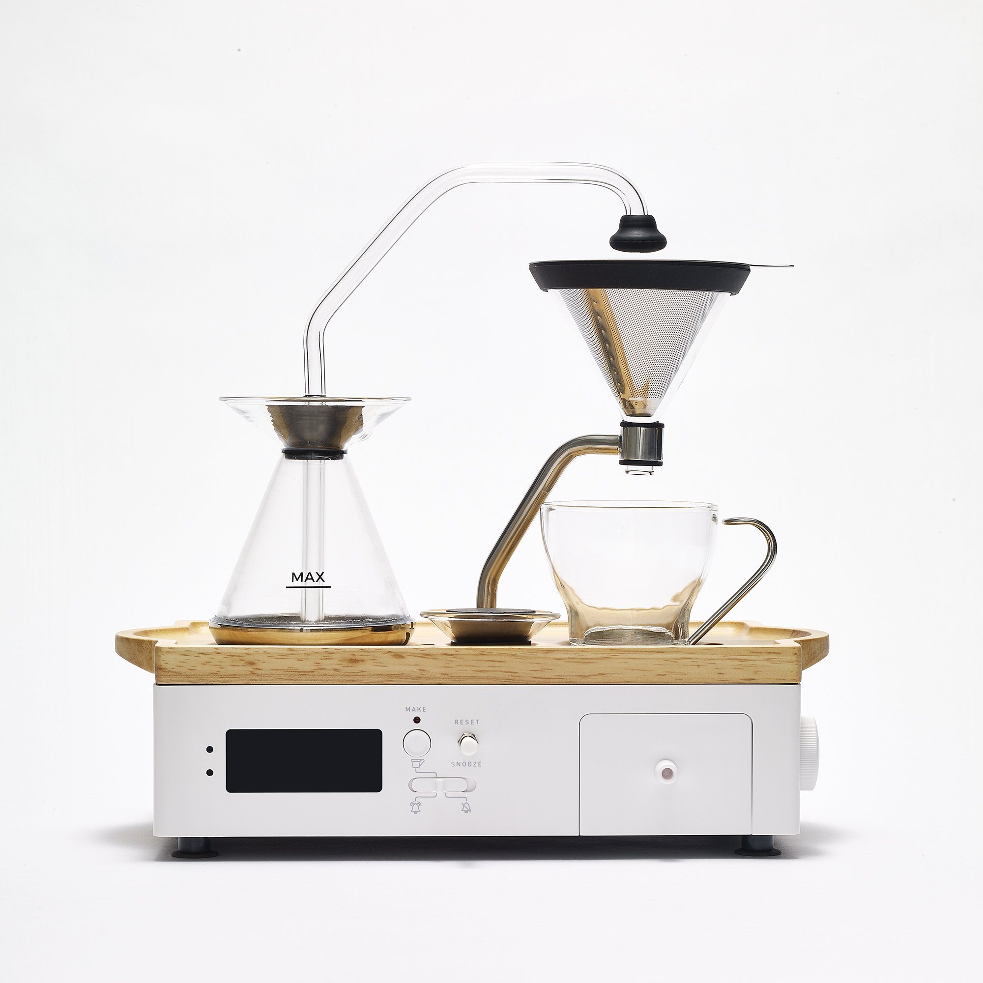 Timer BARISIEUR Kaffeebereiter mit Design BARI-WHTRUB Kaffeemaschine