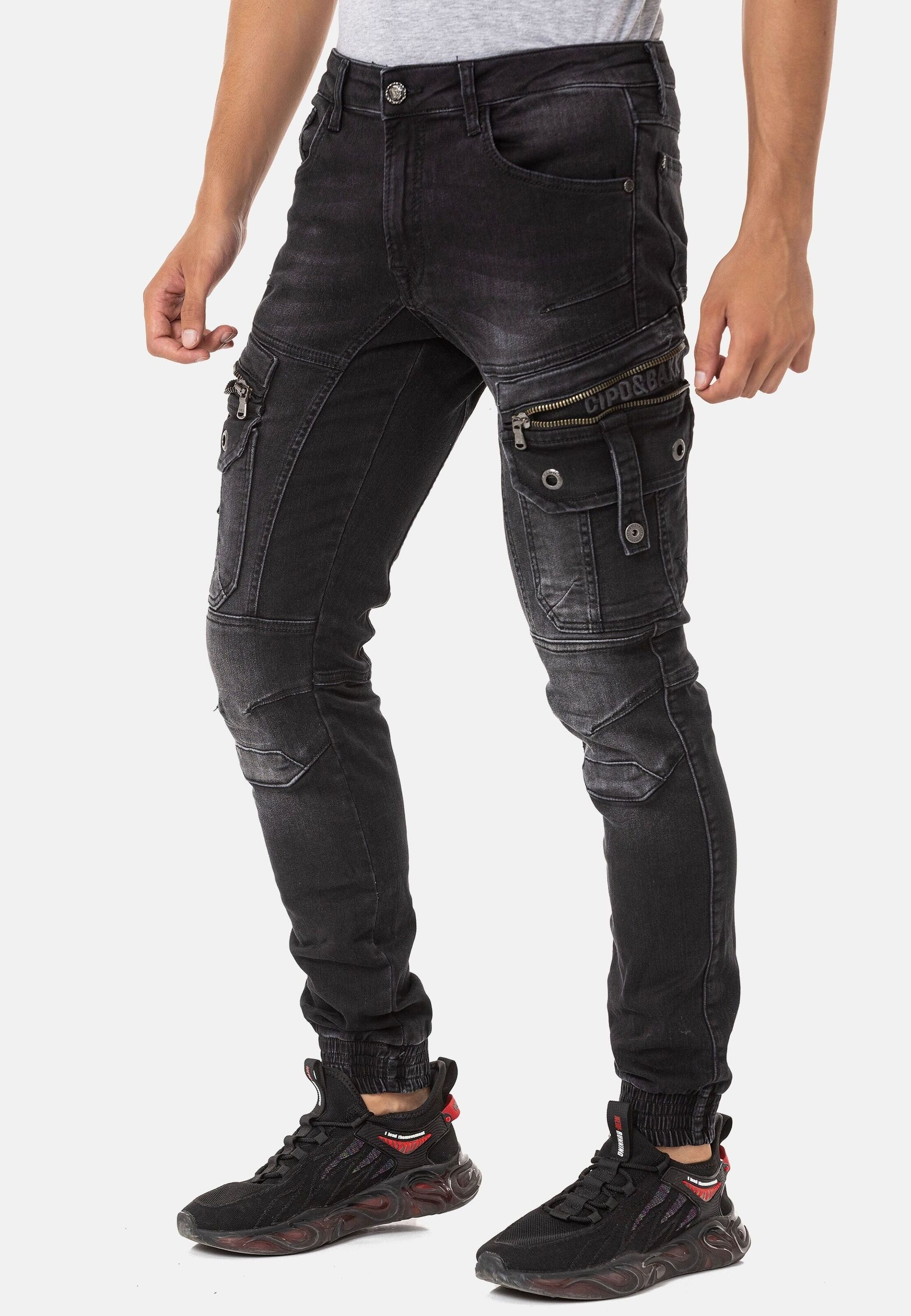 Cipo & Baxx Regular-fit-Jeans Jeans mit trendigen Cargotaschen, CD-845