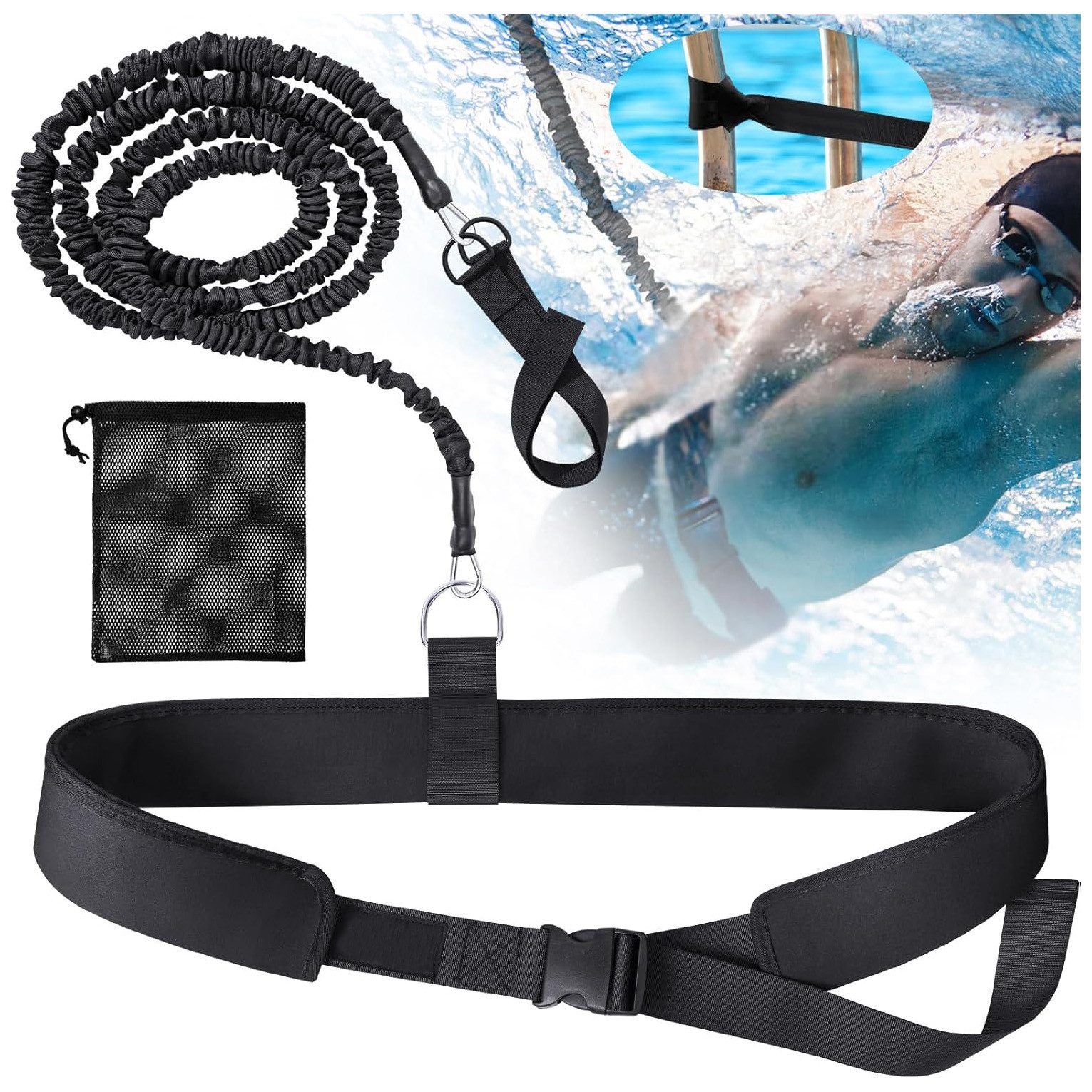 Coonoor Schwimmgürtel Schwimmtrainingsgurt, Pool Schwimmwiderstand Gürtel günstig online kaufen