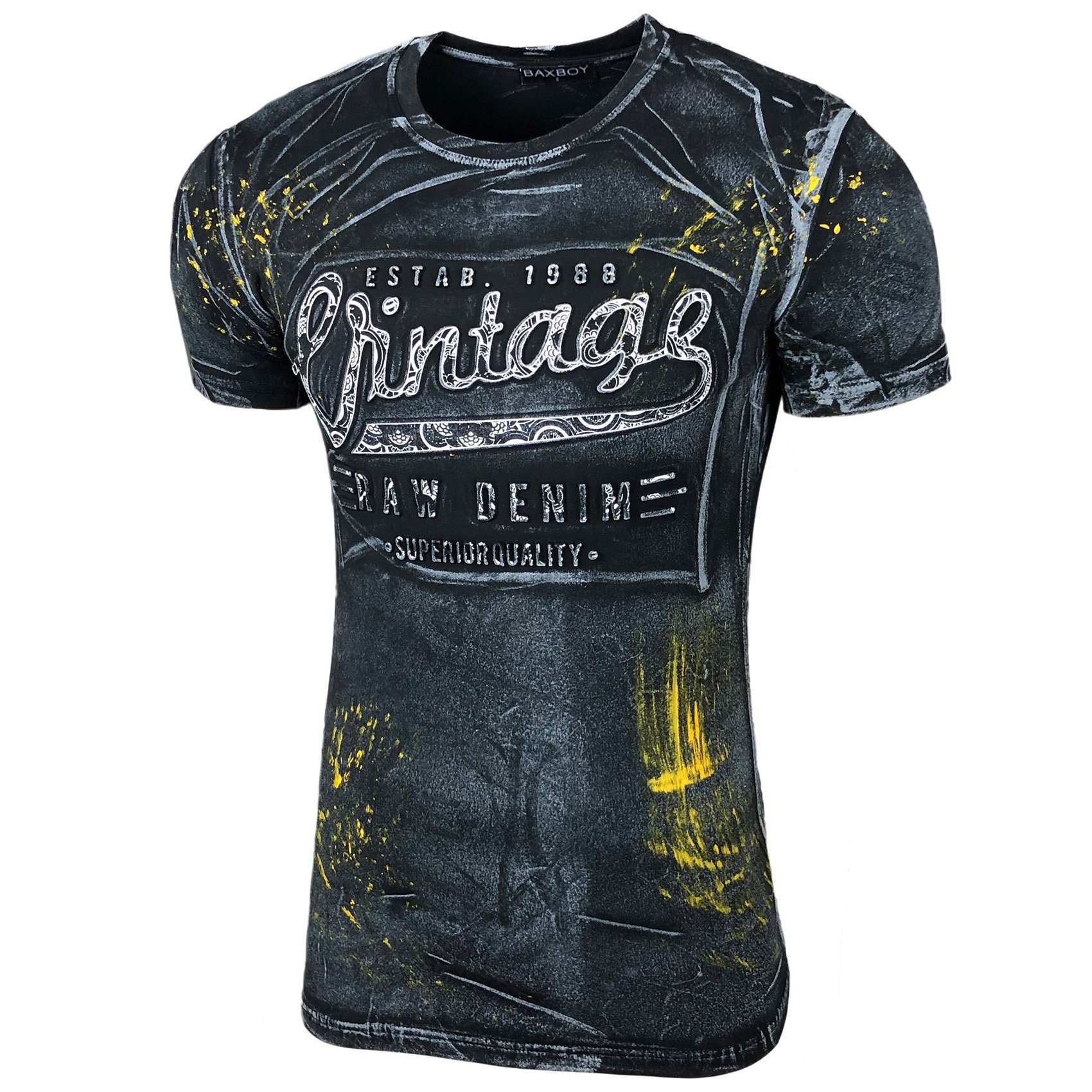 Baxboy T-Shirt Baxboy T-Shirt »VINTAGE« mit trendigem Markenprint 10184 günstig online kaufen