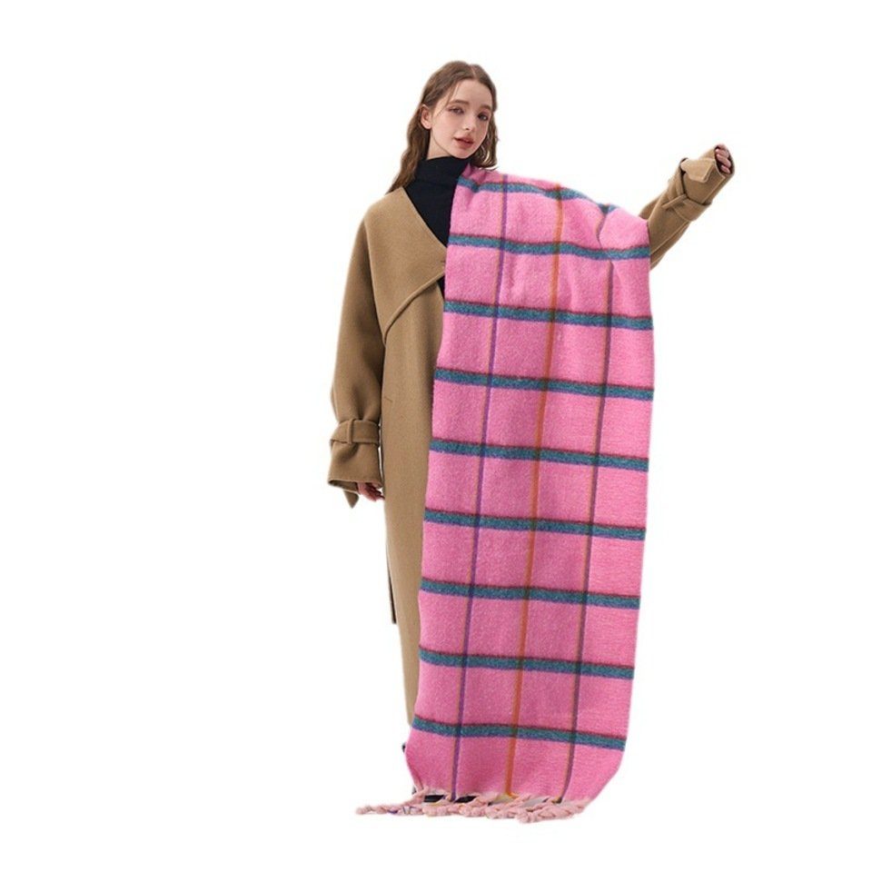 Damen Oversized MyBeautyworld24 rosa Winterschal XXL-Schal Schal Übergroßer in