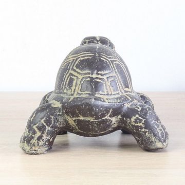 Oriental Galerie Dekofigur Schildkröte Gartenfigur aus Lavastein 33 cm (1 St)
