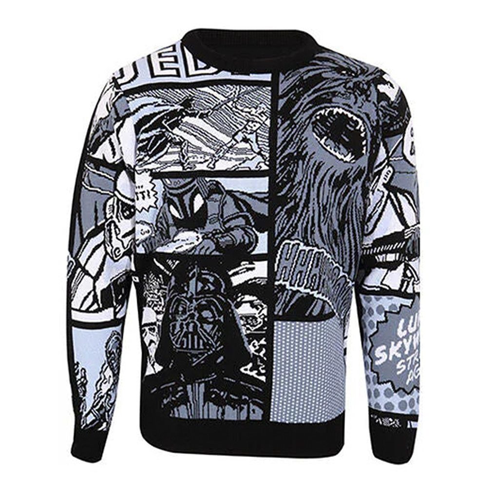 Star Wars Weihnachtspullover Manga Panels Blue Christmas Sweater Pulli Chewie