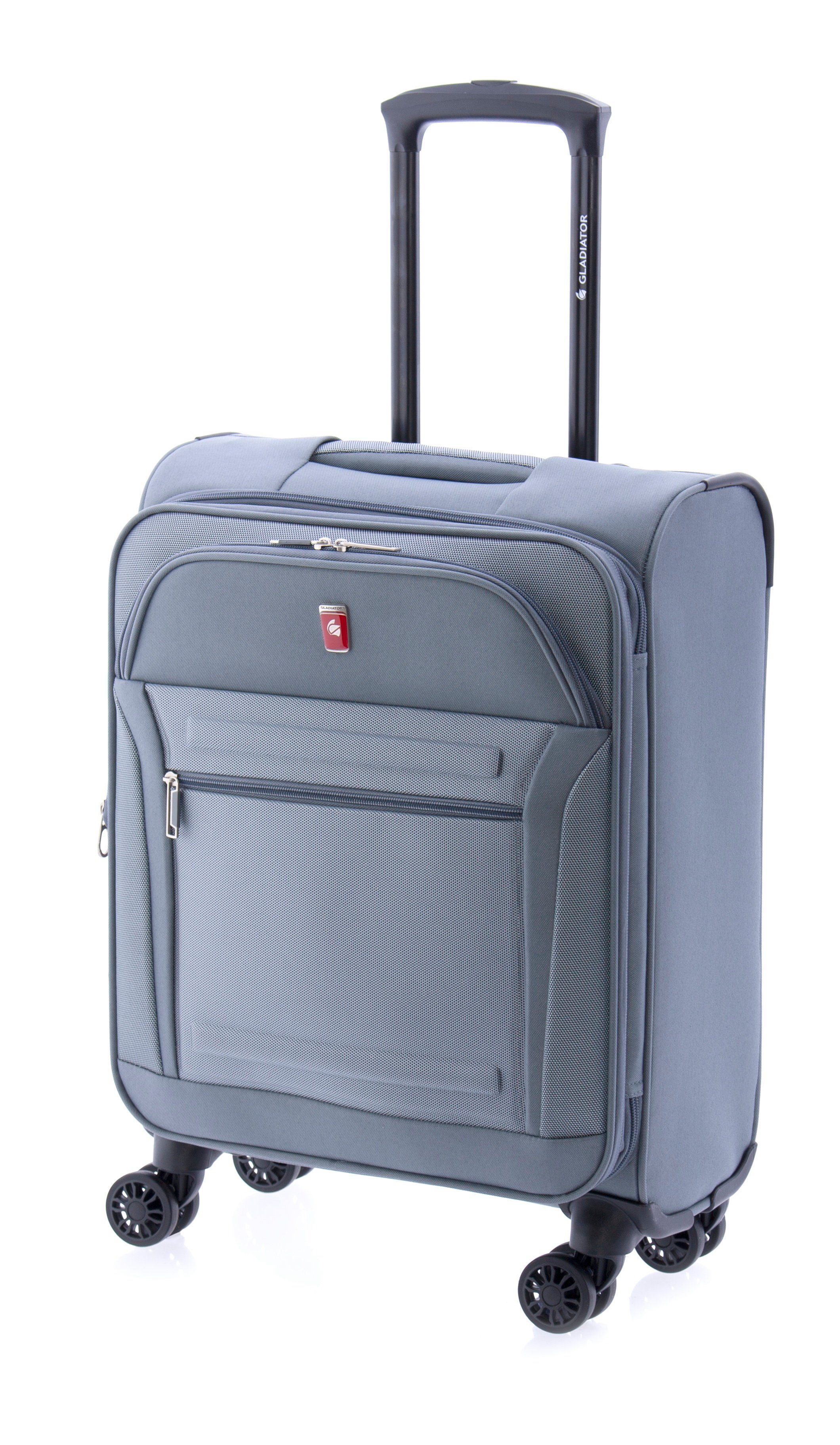 - Scirocco GLADIATOR blau, 68, - TSA grau, Dehnfalte, brau, 55cm Weichgepäck-Trolley 78,