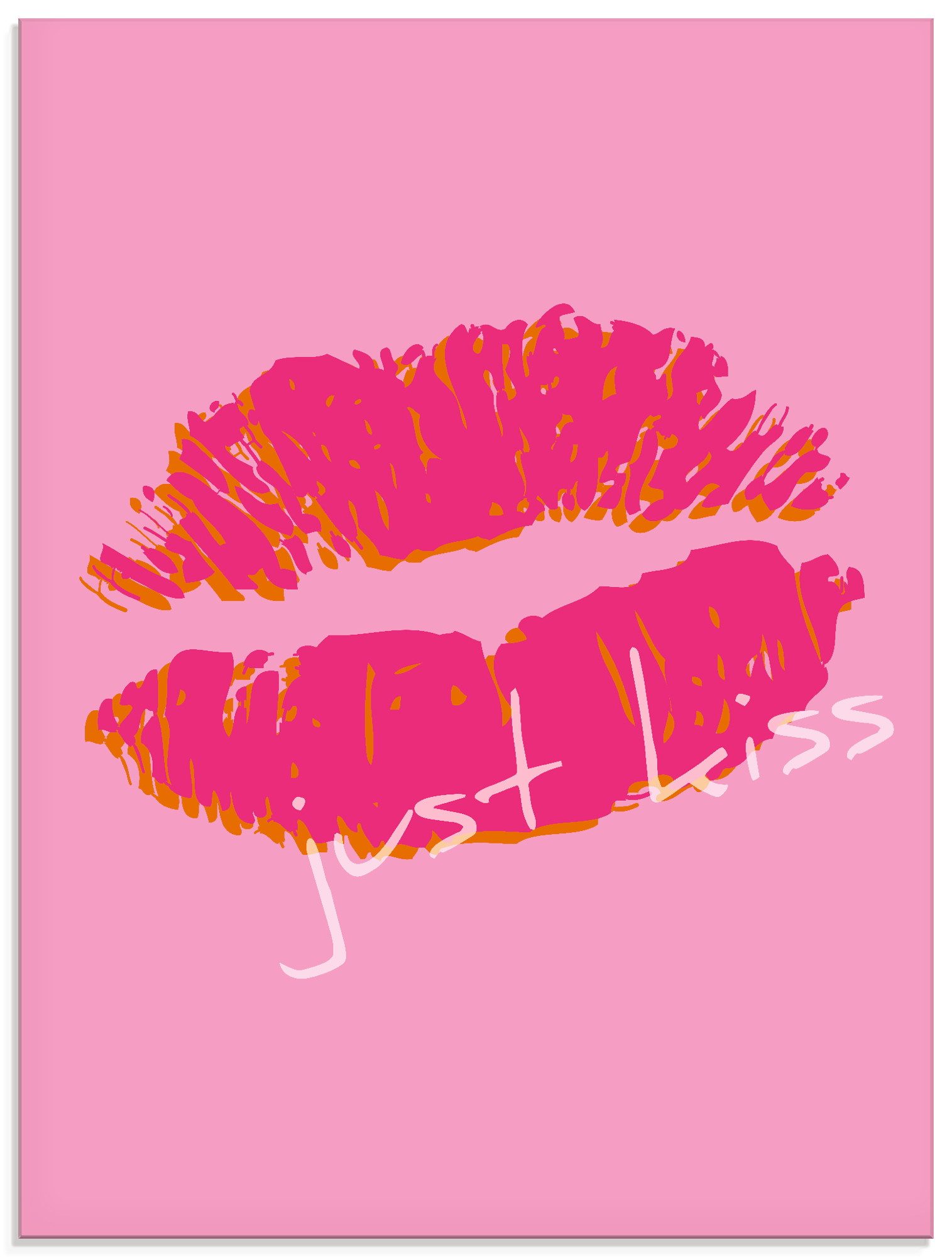 Artland Glasbild Just kiss, Sprüche & Texte (1 St), in verschiedenen Größen