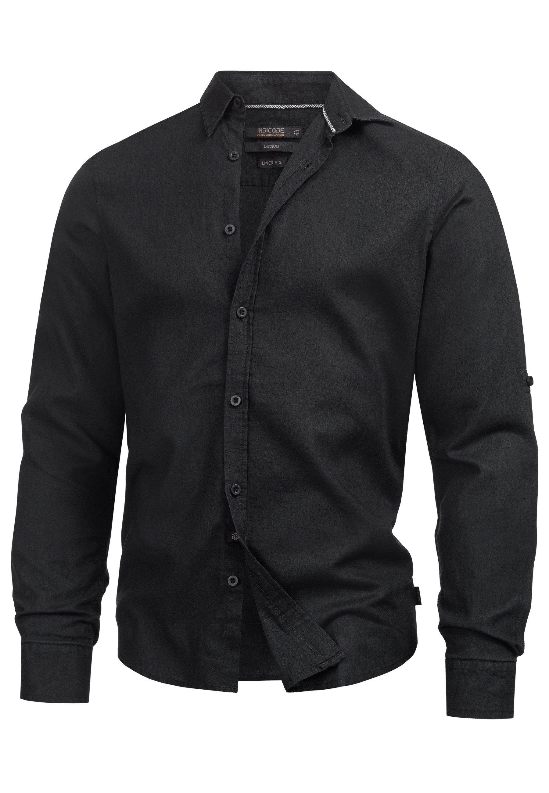 Indicode Langarmhemd Herren Brayden Herrenhemd Langarm mit Button-Down-Krag günstig online kaufen