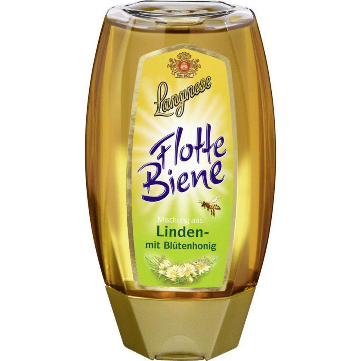 Langnese Honig, Langnese Flotte Biene Linden mit Blütenhonig kräftig feinwürzig 250g