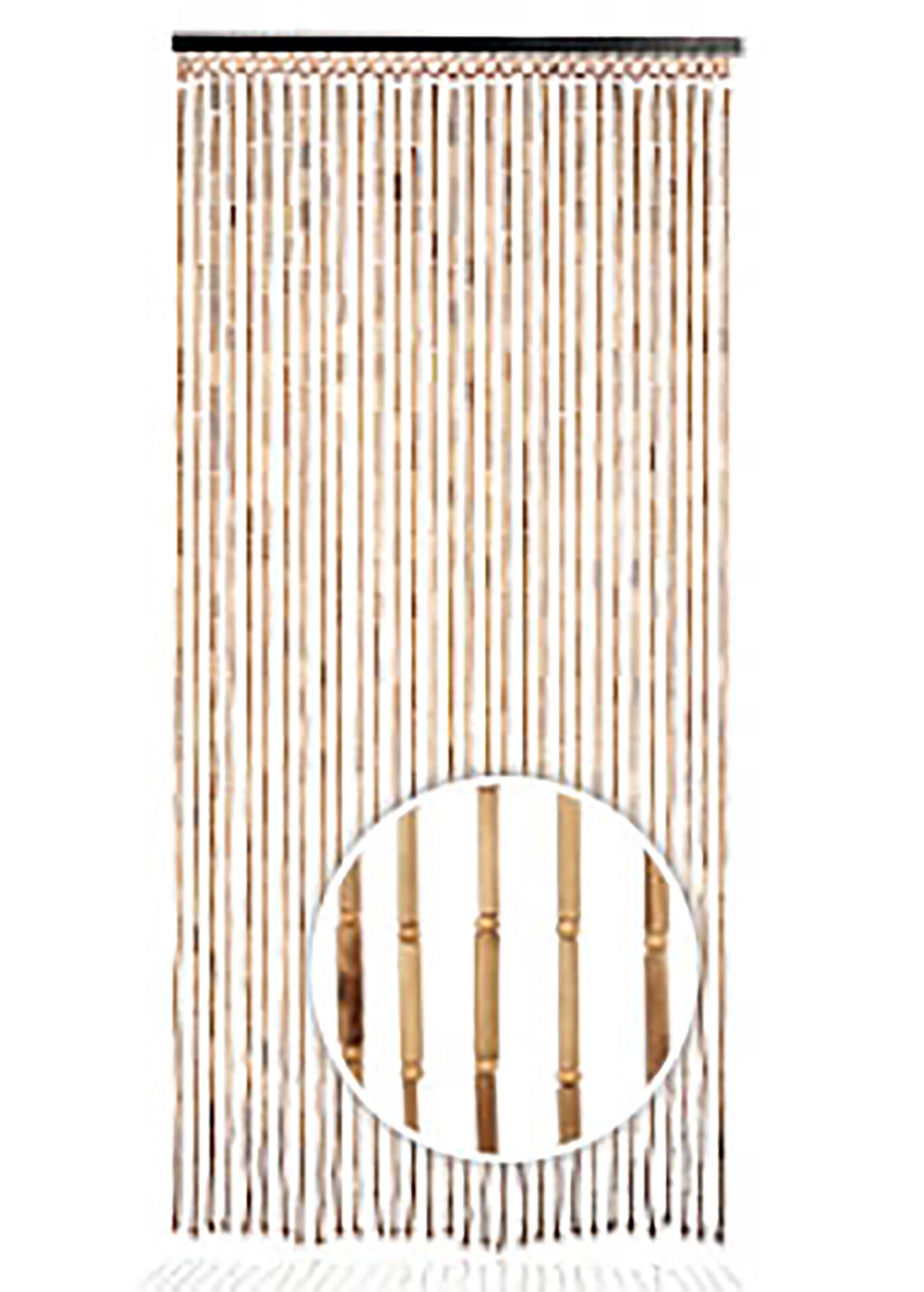 Türvorhang Bambusvorhang BAMBOO cm, Natur (1 transparent - Ösen 90x200 Kobolo, St), -Braun
