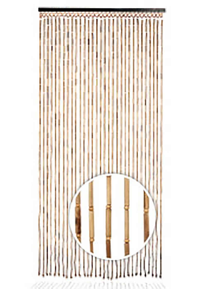 Türvorhang Bambusvorhang BAMBOO -Braun Natur - 90x200 cm, Kobolo, Ösen (1 St), transparent
