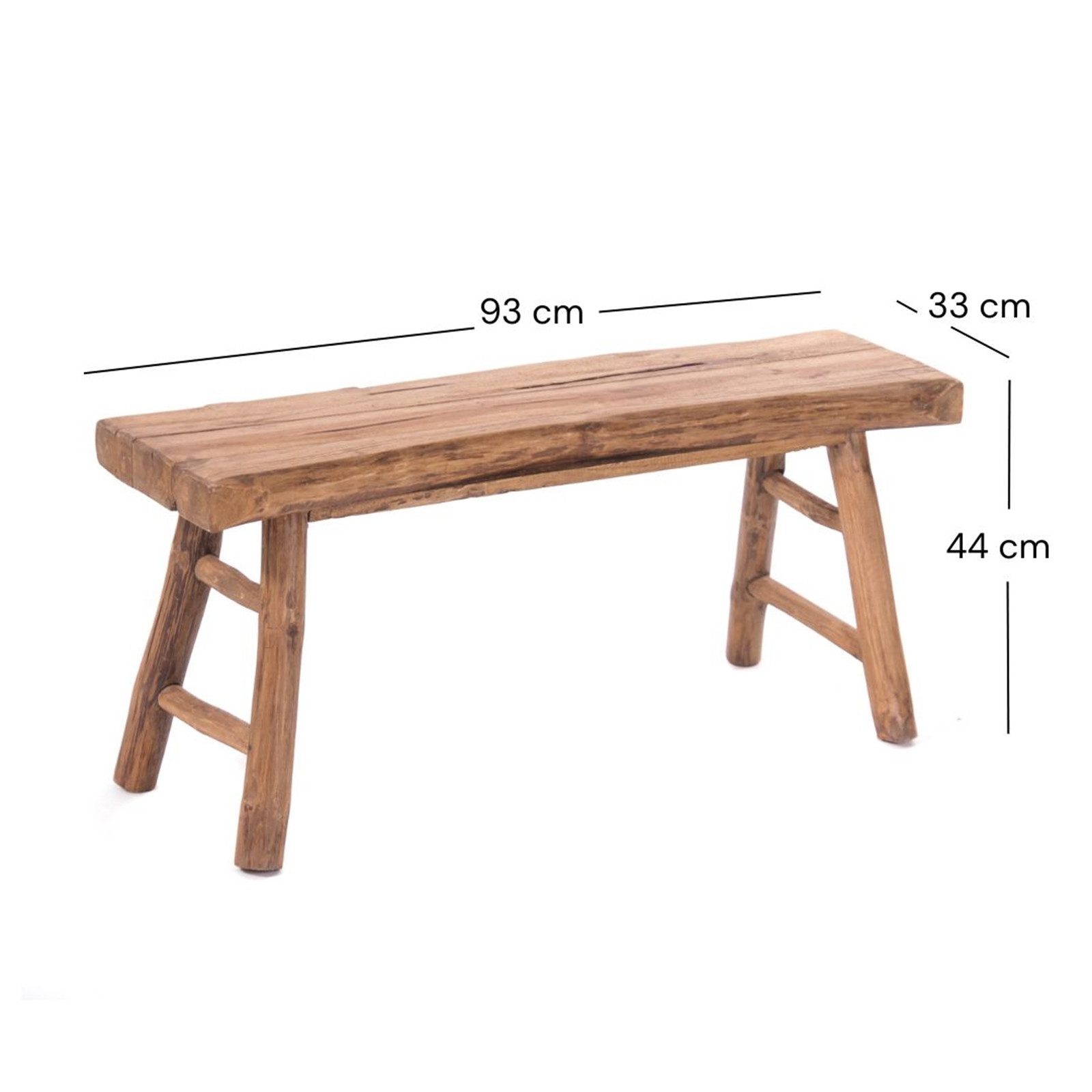 DESIGN DELIGHTS Sitzbank HOLZBANK "MALU 93", Baumkante Massivholz, 93x44 cm günstig online kaufen