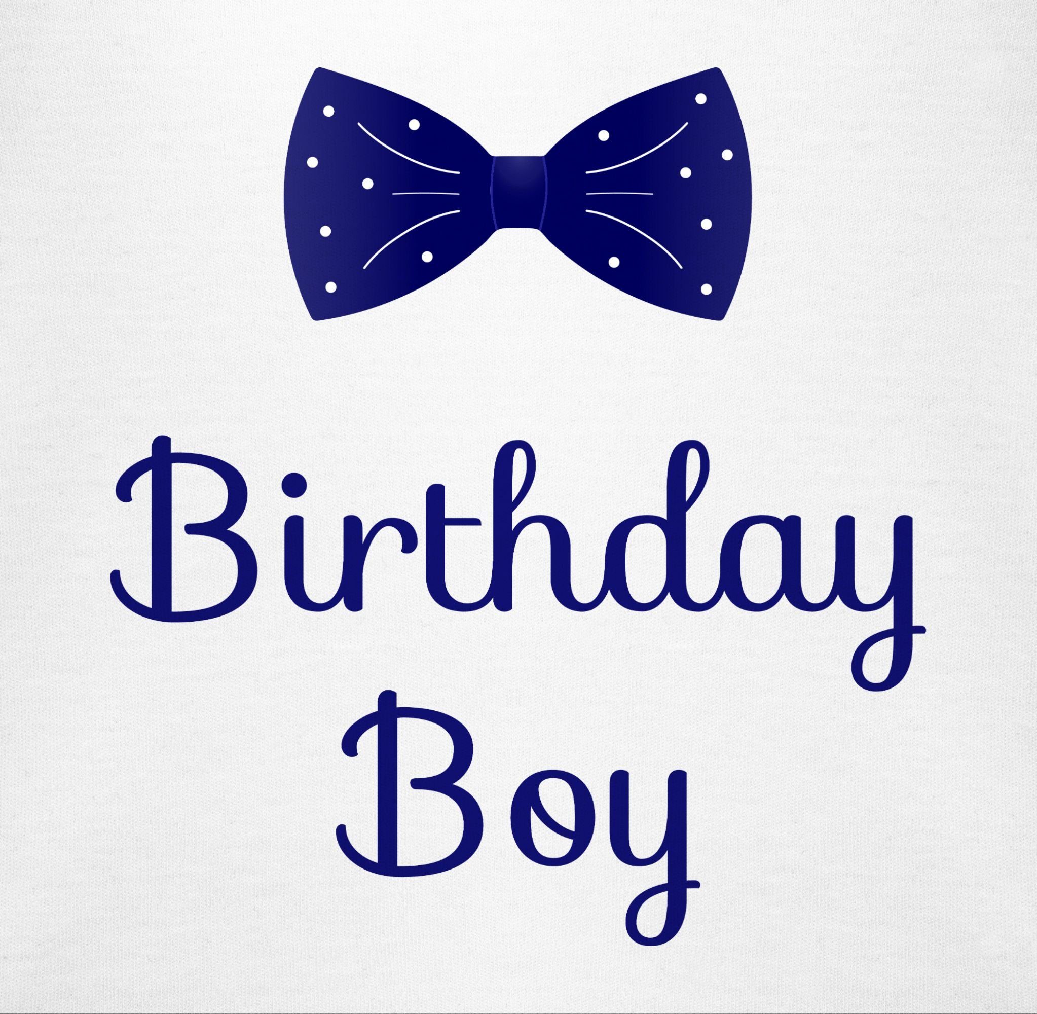 Geschenk Shirtbody 1 Weiß Shirtracer für Fliege Geburtstag Boy - Birthday Babys