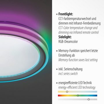 JUST LIGHT Deckenleuchte SPHERIC, LED fest integriert, warmweiß - kaltweiß, LED, CCT - über Fernbedienung, RGB-Rainbow, Infrarot inkl., dimmbar