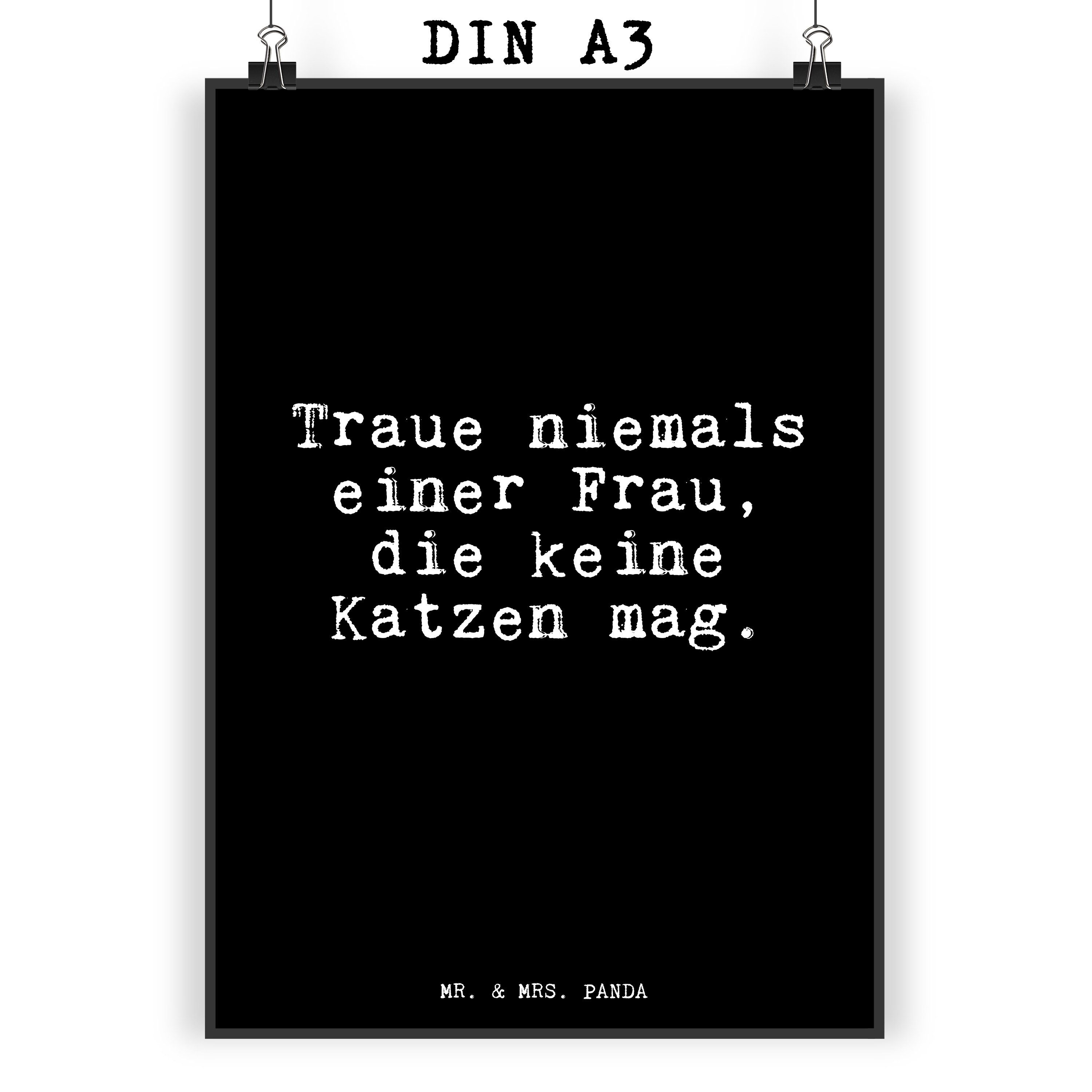 Mr. & Mrs. Panda Poster »Traue niemals einer Frau,... Schwarz