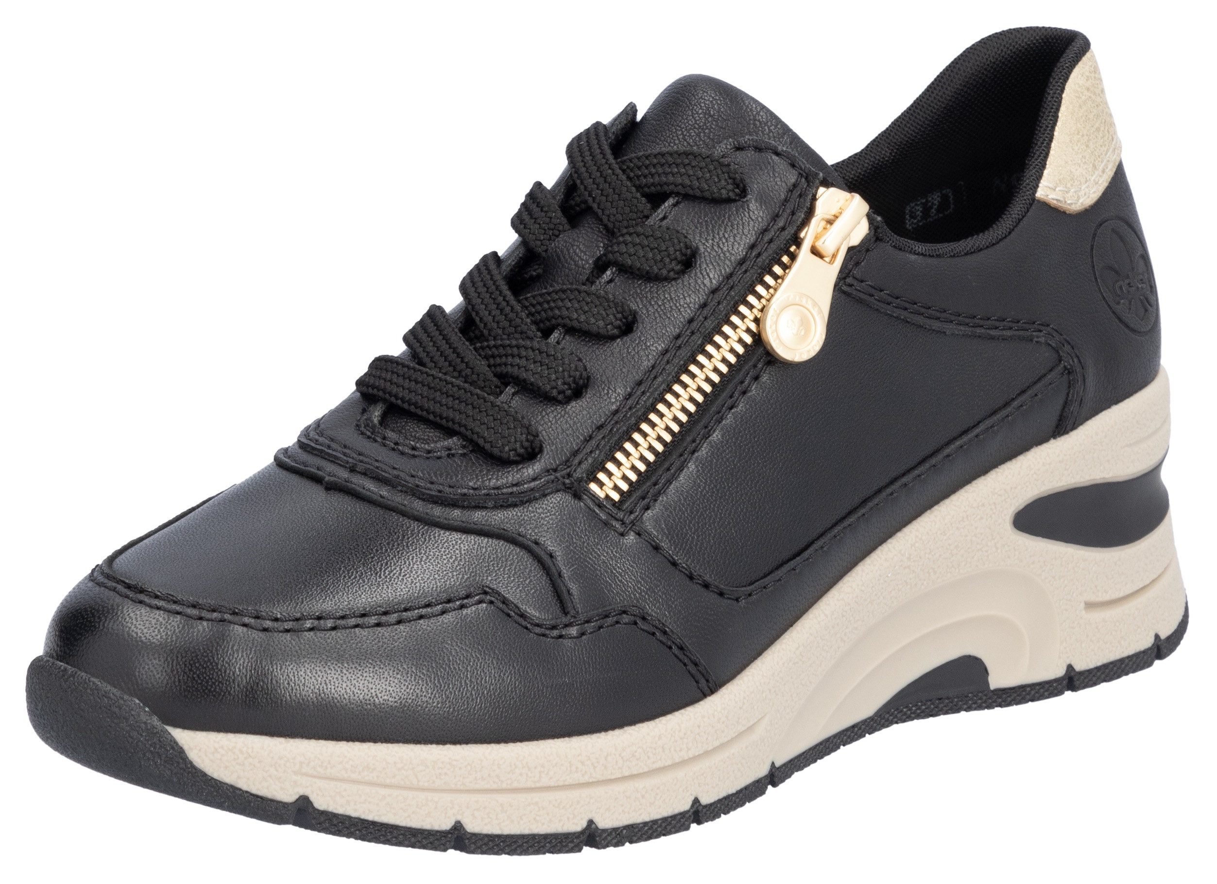 Rieker Keilsneaker,Freizeitschuh,Halbschuh,Schnürschuh mit Reißverschluss, günstig online kaufen