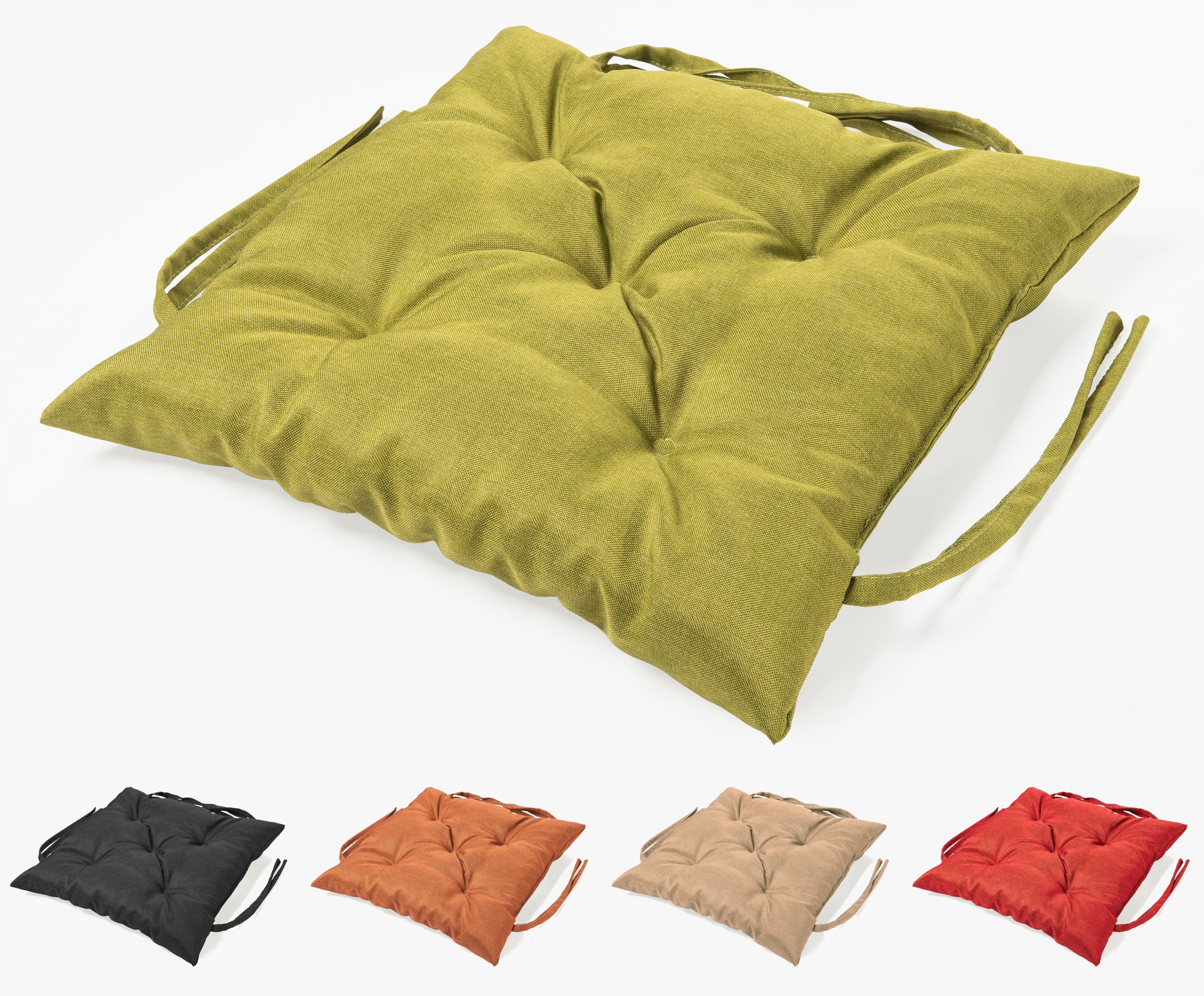 sunnypillow Bankauflage Bankauflage Stuhlkissen viele Farben und Größen zur Auswahl, 40 x 40 cm grün