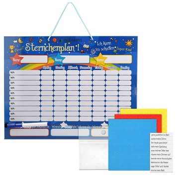 Navaris Magnettafel Magnetische Belohnungstafel inkl. Sternchen und Stift - 40x32cm, (1-tlg)