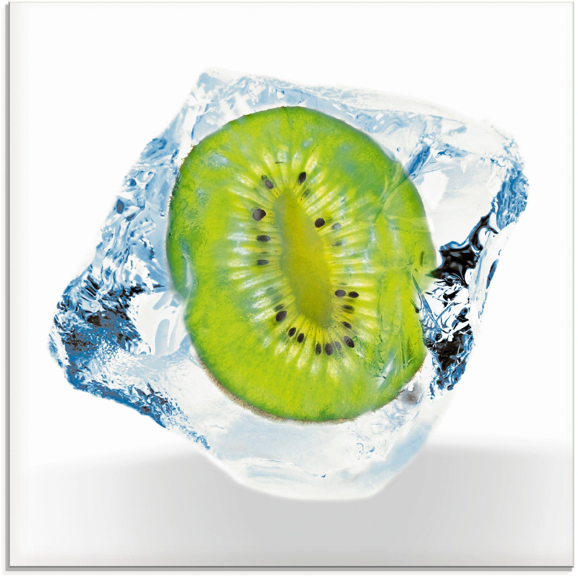 Artland Glasbild Kiwi im Eiswürfel, Lebensmittel (1 St), in verschiedenen Größen