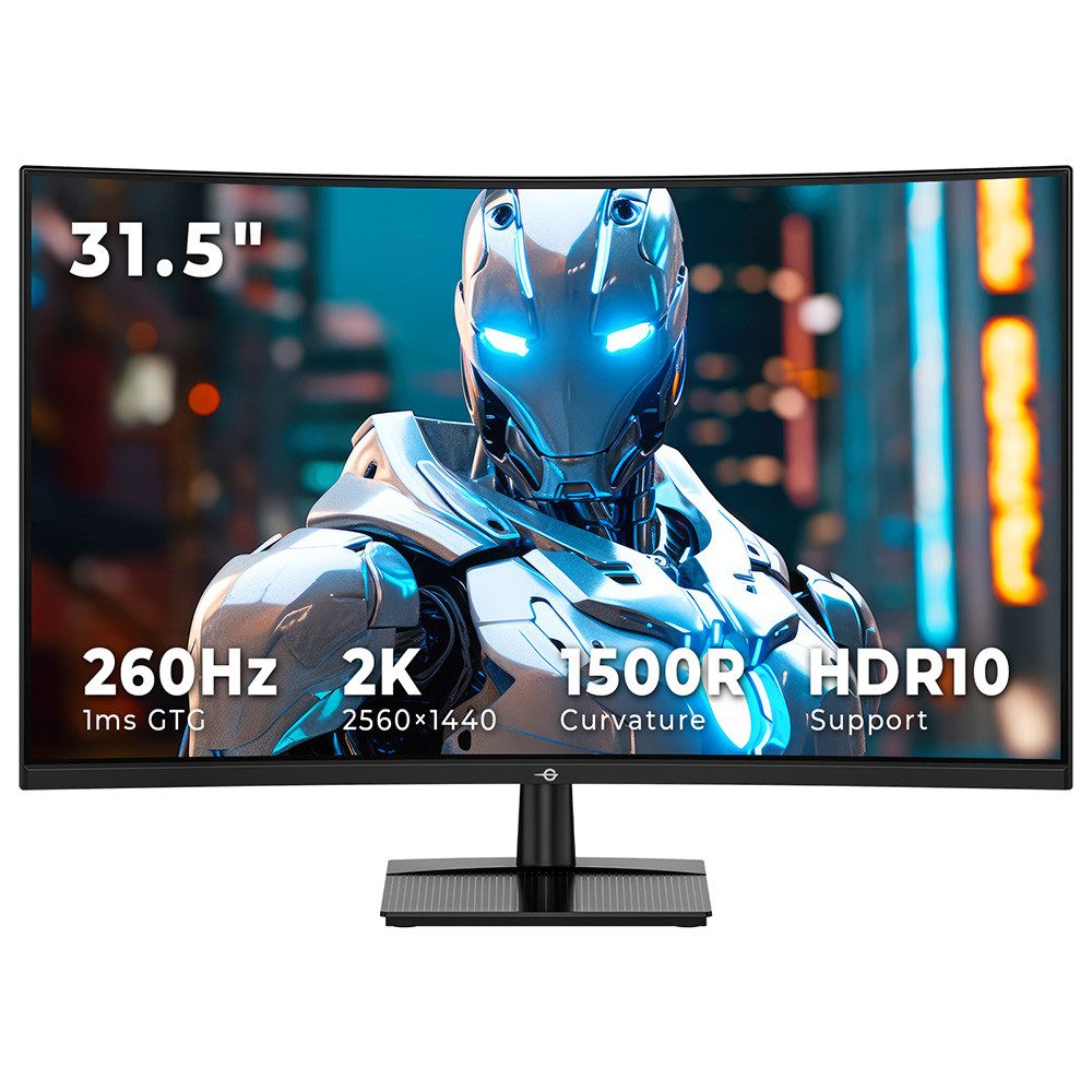 TITAN ARMY C32C1S R1500 HVA QHD 260Hz Curved-Gaming-Monitor (2560x1440 px, QHD, 1 ms Reaktionszeit, 260 Hz, FAST VA, 32-Zoll, 2K-Auflösung, Pflege für Ihre Augen)