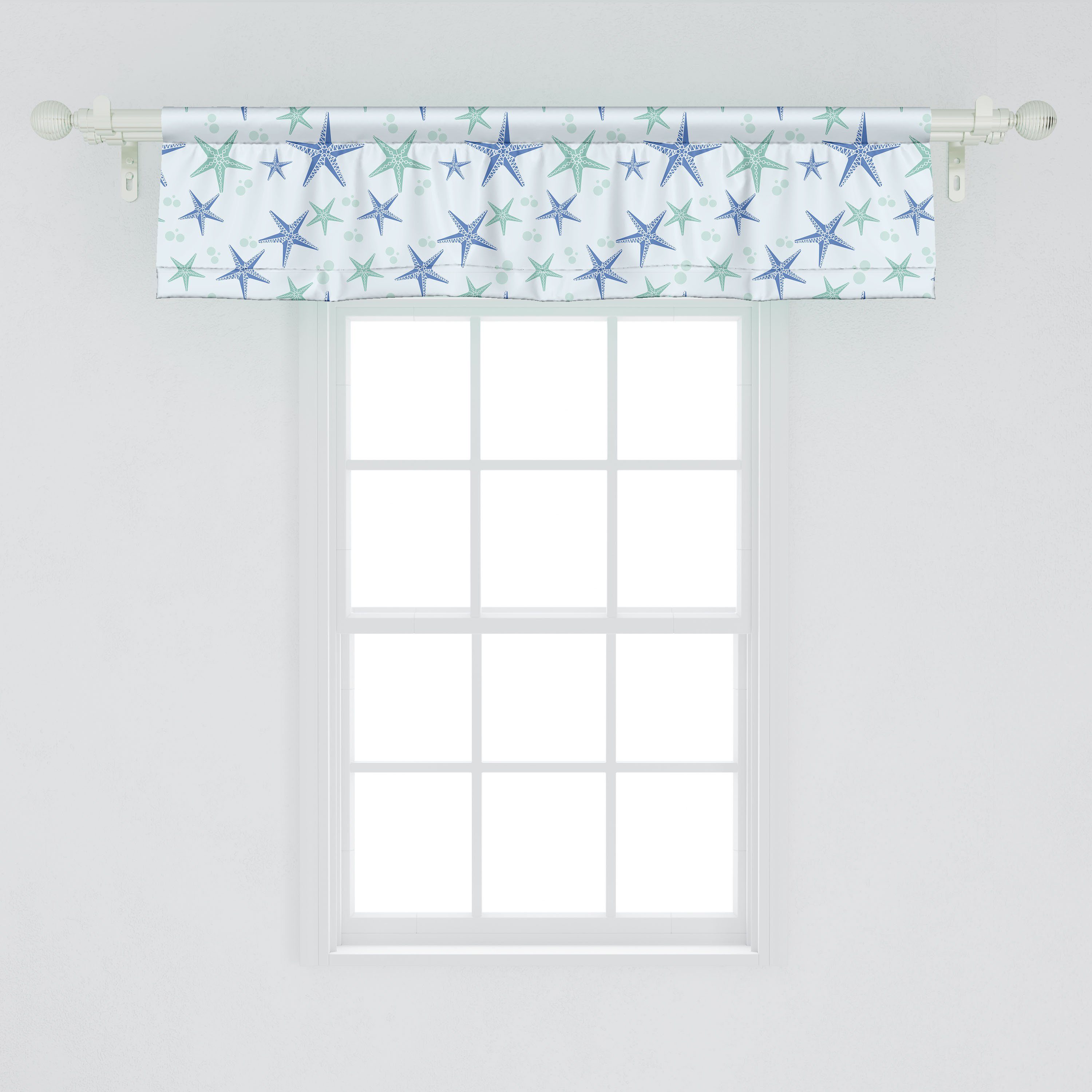 Scheibengardine Vorhang Volant Abakuhaus, Schlafzimmer Seethema Dekor Stangentasche, für mit Microfaser, Seestern Küche Seestern