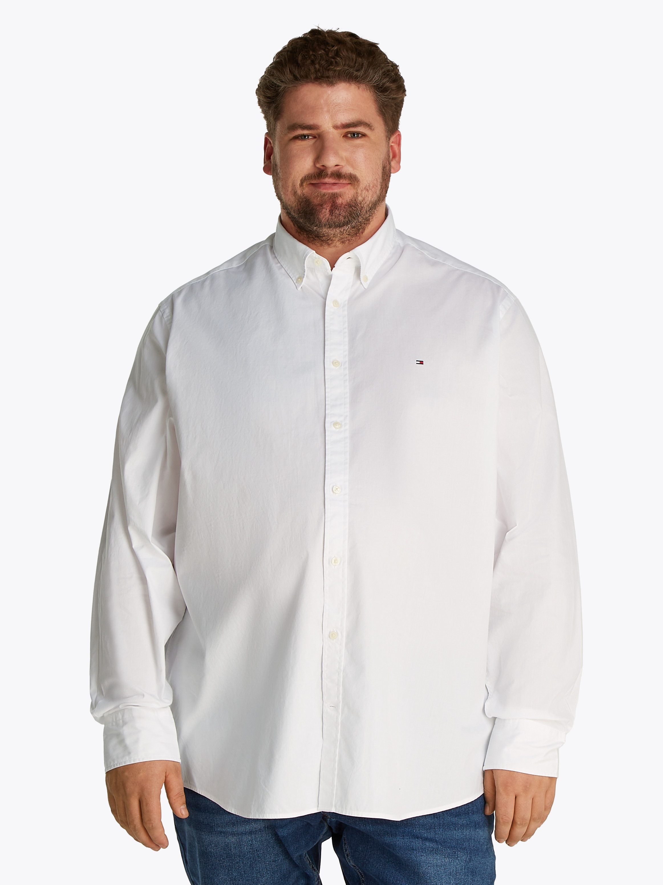 Tommy Hilfiger Big & Tall Langarmhemd BT-FLEX POPLIN SOLID Große Größen, regular fit