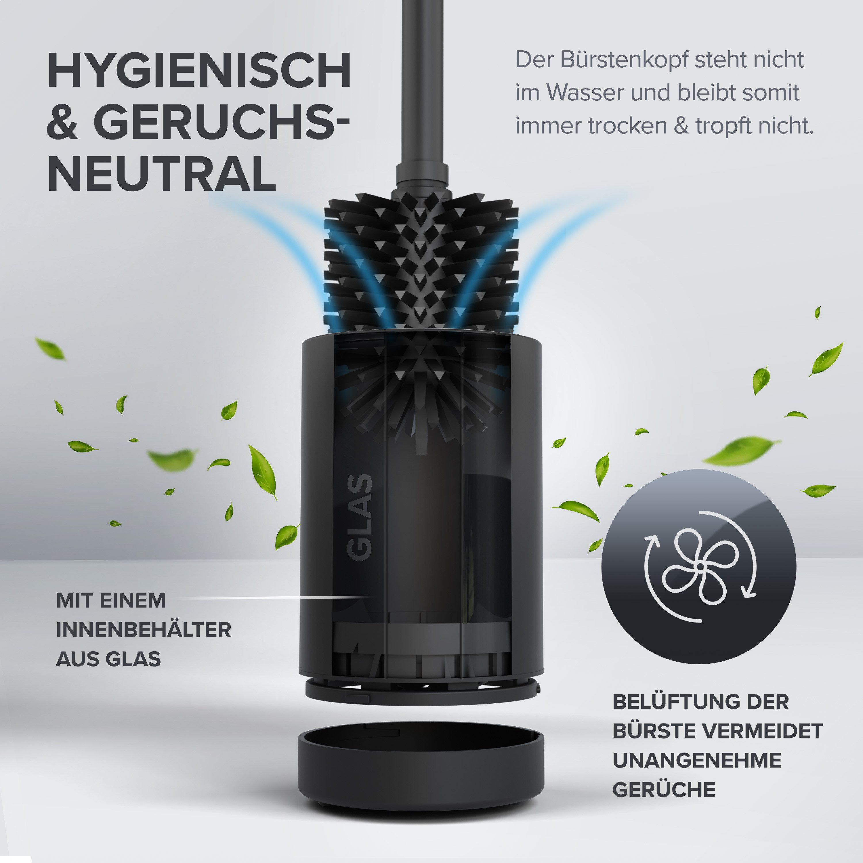 ovimar WC-Reinigungsbürste, (1-tlg), aus Edelstahl in Schwarz zur