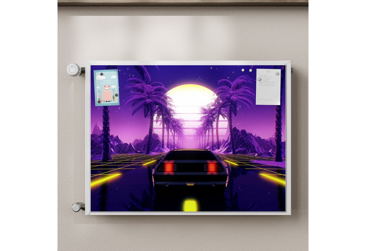 Thumbnail - DEQORI Magnetfolie 'Neon Nostalgie', beschreibbar Heizung Magnetmatte magnetisch Magnetfolie