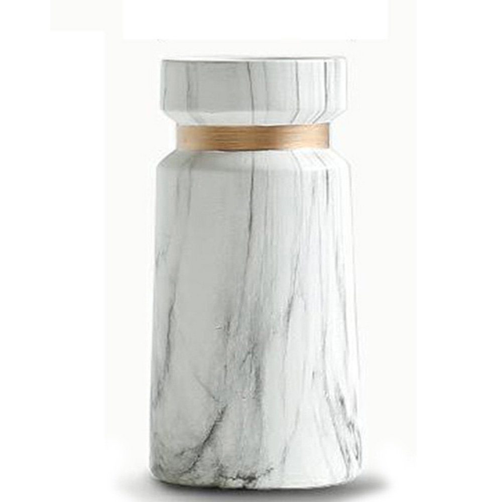 Vase Hochwertigen Dekovase aus als Moderne Keramik Weiß GelldG Marmor-Optik