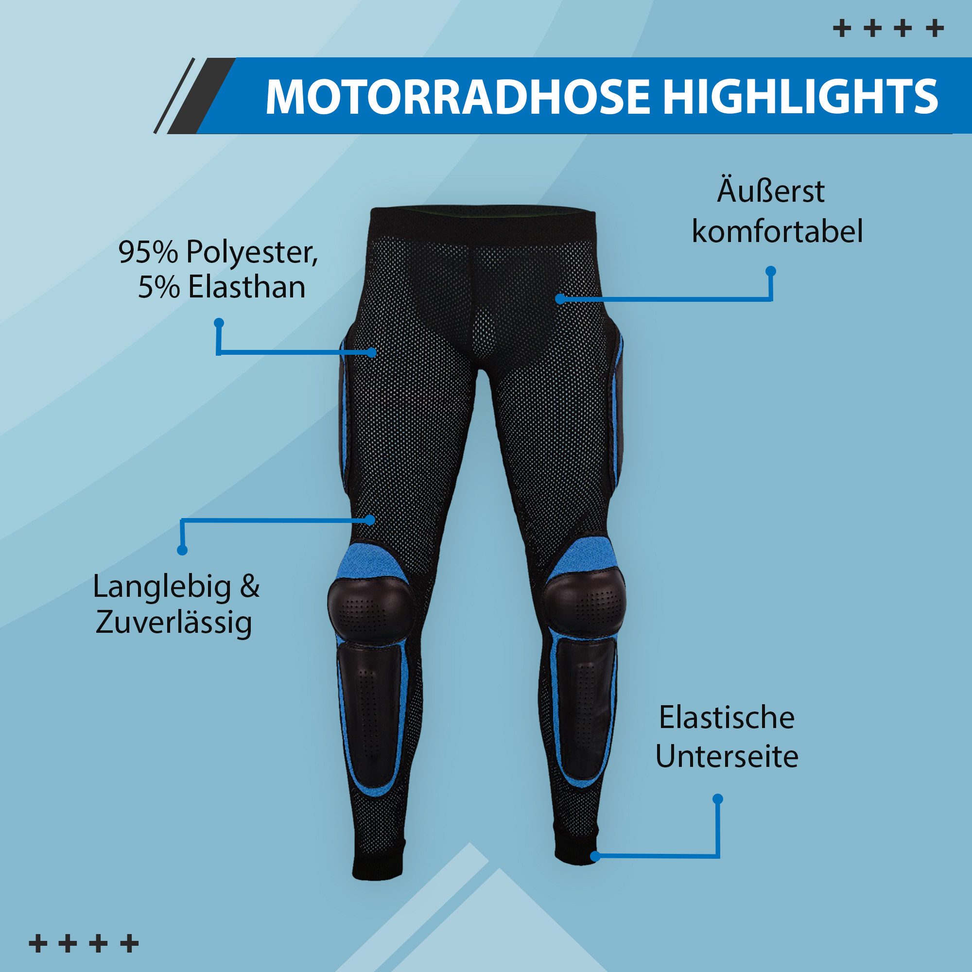 German Wear Protektorenhose GW520T, Protektorenhose Motorrad protektoren – Bild 4 von 5