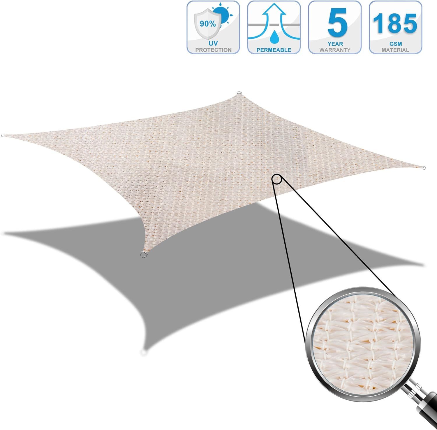 Liszton Sonnensegel Sonnensegel Rechteck 3x5m, Sonnenschutz günstig online kaufen