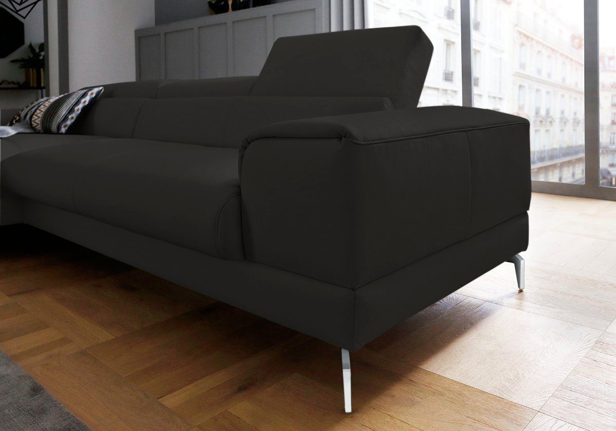 W.SCHILLIG Ecksofa piedroo, Designsofa mit tollem Sitzkomfort, bequem und elegant, L-Form, Kopfteilverstellung, wahlweise mit Sitztiefenverstellung, Breite 303cm