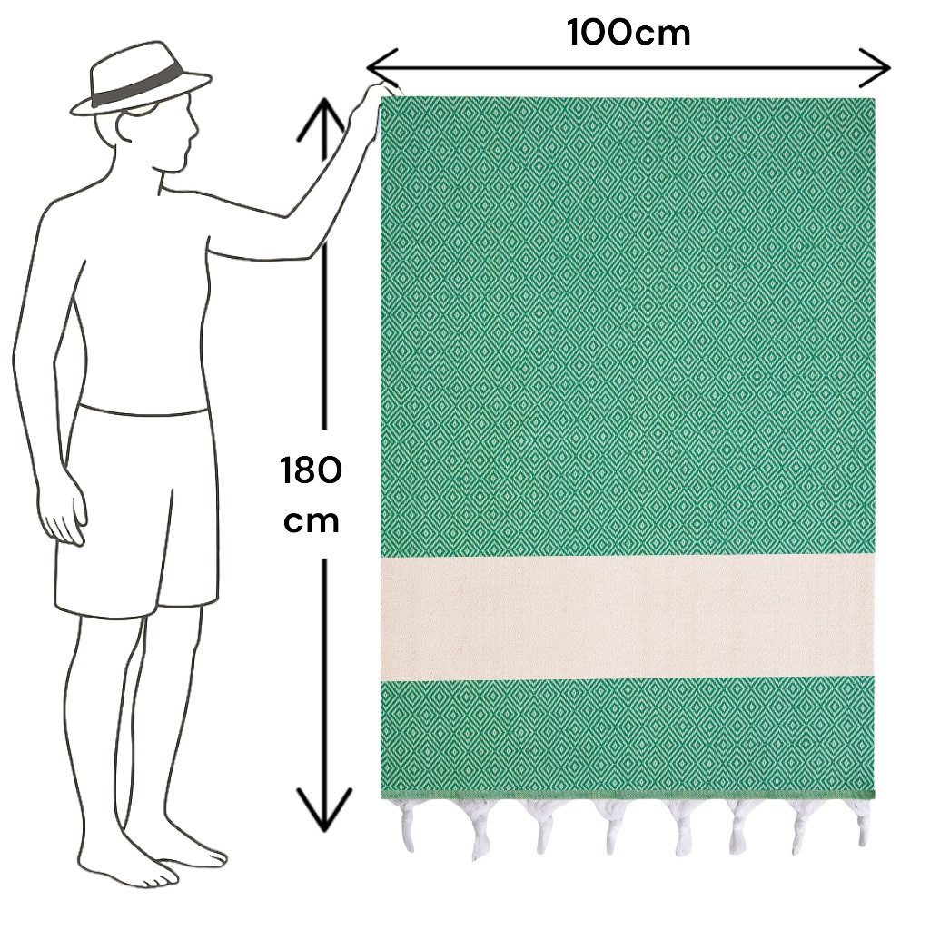 herémood Strandtuch Strandtuch Damen Herren, Badetuch Handtuch XXL, Geschenke für Frauen, [Test SEHR GUT, Note 1.1] (schnelltrocknend & saugstark, Sehr Gut getestet, 1er & 2er-Set, ideal für Strand, Sauna & Wellness – Grün, 1-St)