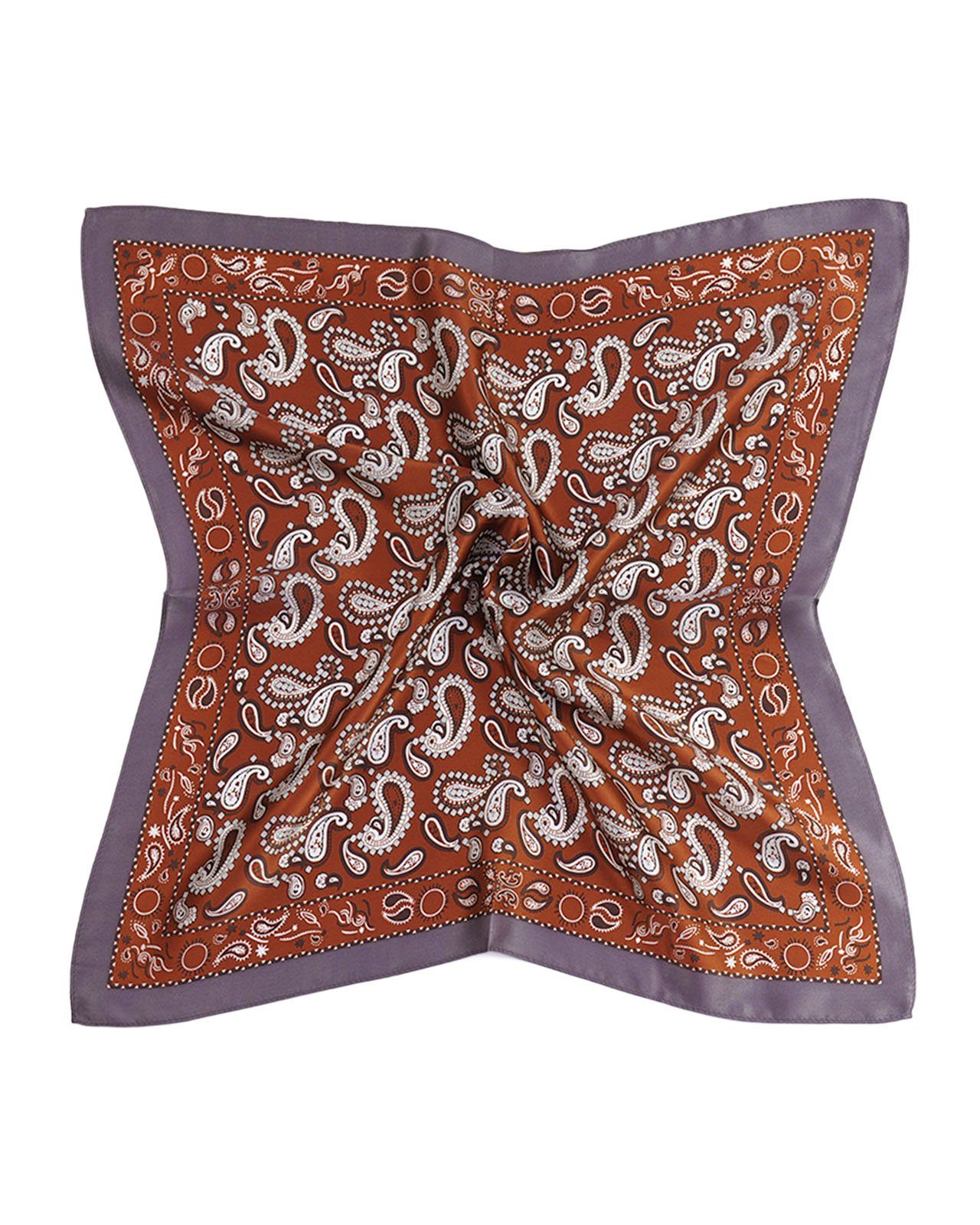 Seidentuch quadratisch, Paisley mit Rand, 53x53 cm, Nickituch, Bandana-Schal