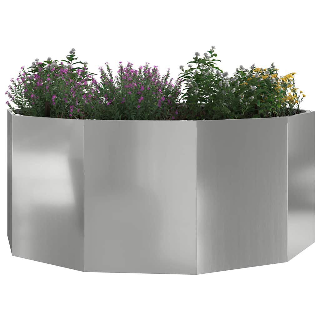 vidaXL Blumentopf Pflanzkübel Silber 120 x 120 x 50 cm Verzinkter Stahl (1 St)