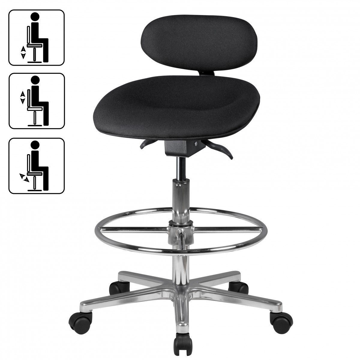 Amstyle Arbeitshocker SPM1.277 (Stoff Schwarz 120 günstig online kaufen