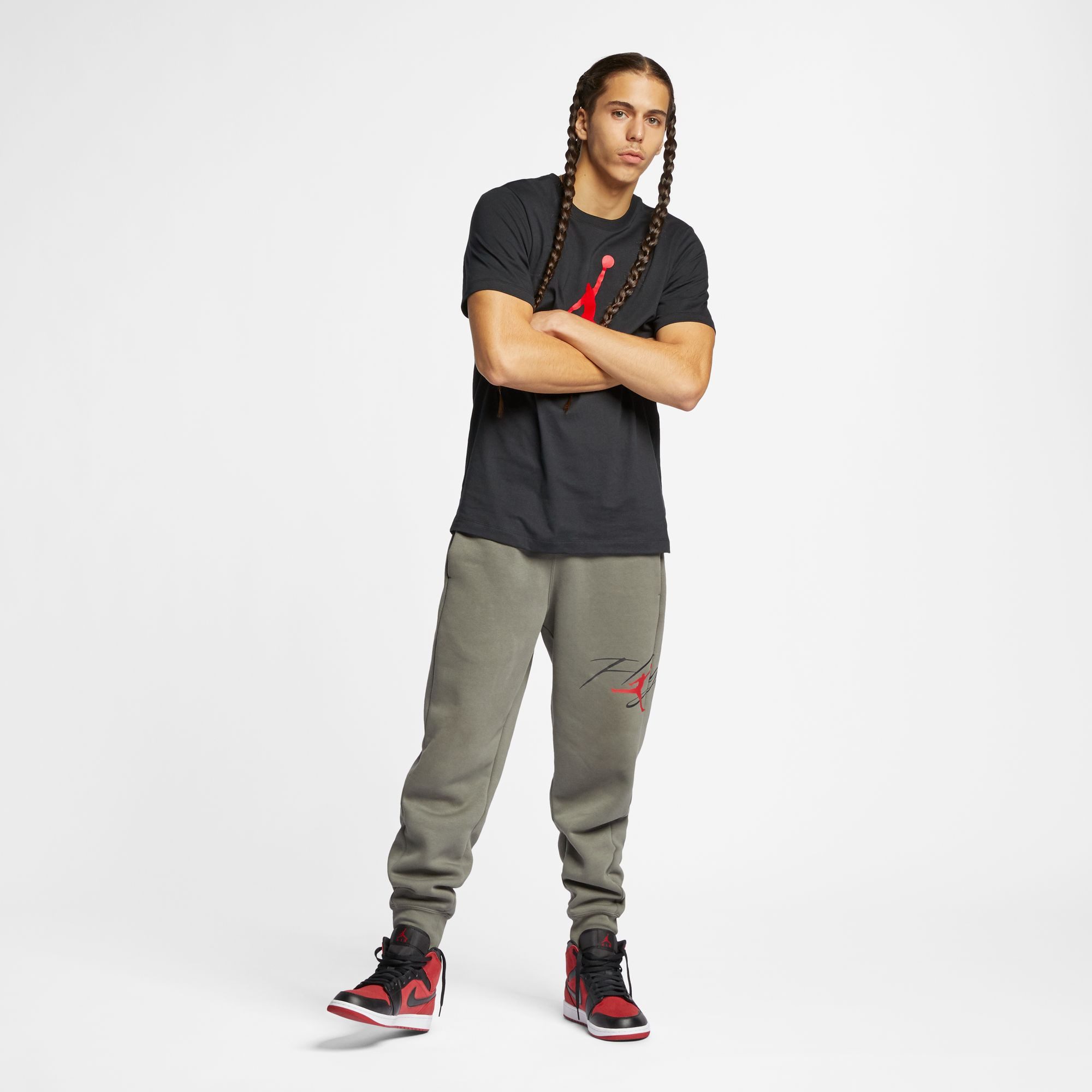 Jordan Trainingsshirt Jordan Jumpman Flight Men's T-Shirt für Laufen und Fitness, mit Rundhalsausschnitt, aus Baumwolle